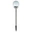 Silver Stainless steel effect Crackled ball Solar-powered Integrated LED Outdoor Stake light