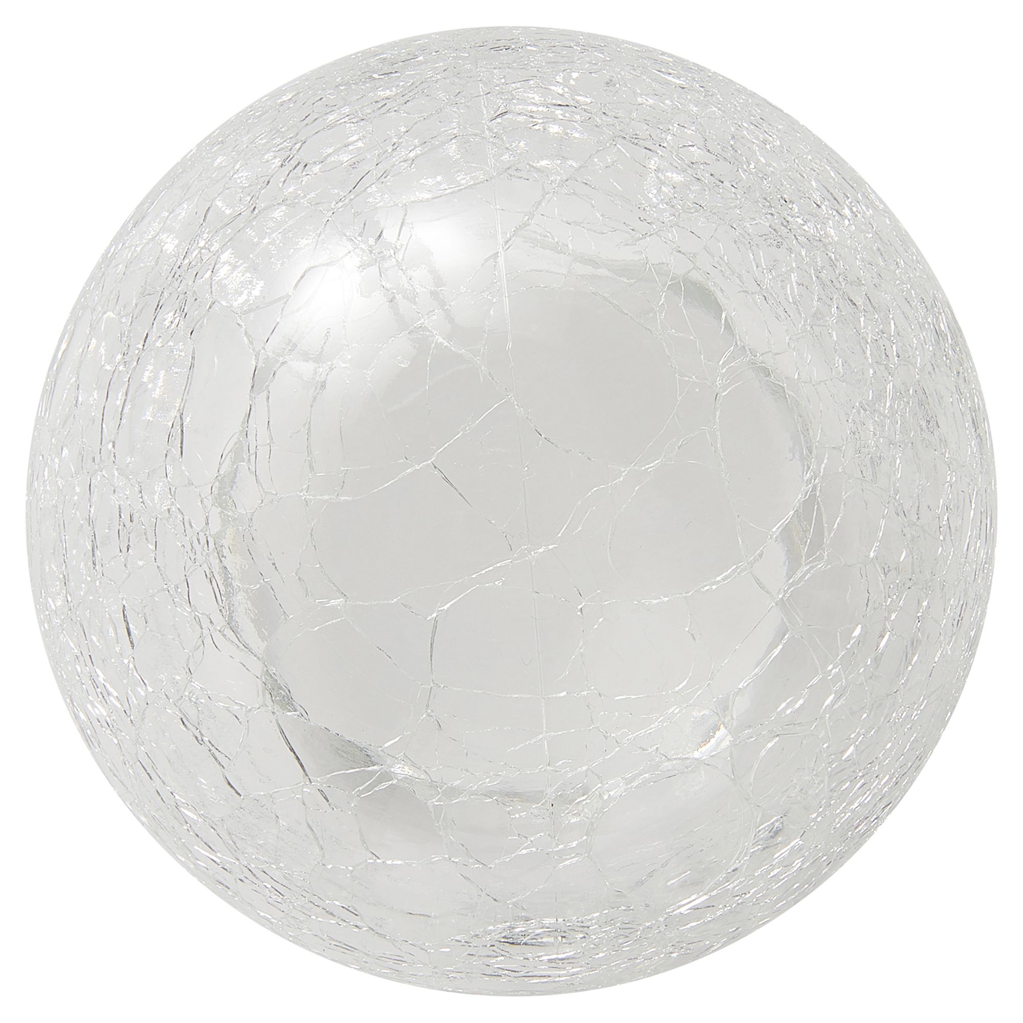 Silver Stainless steel effect Crackled ball Solar-powered Integrated LED Outdoor Stake light - 7