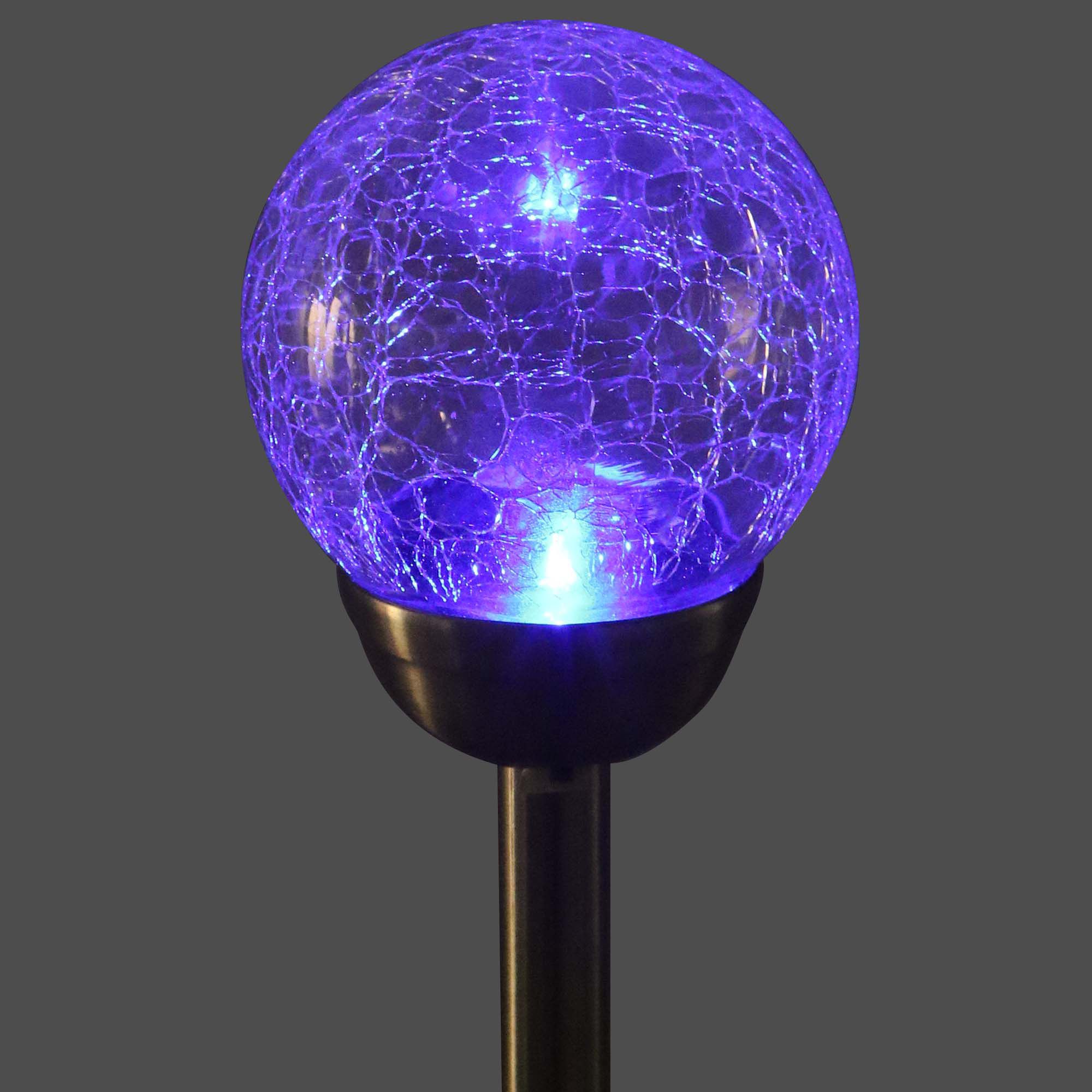 Solar powered crackle glass globe deals lights