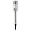 Silver Stainless steel effect Solar-powered Integrated LED Outdoor Stake light