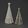 Silver & White Trees LED Electrical christmas decoration Set of 2