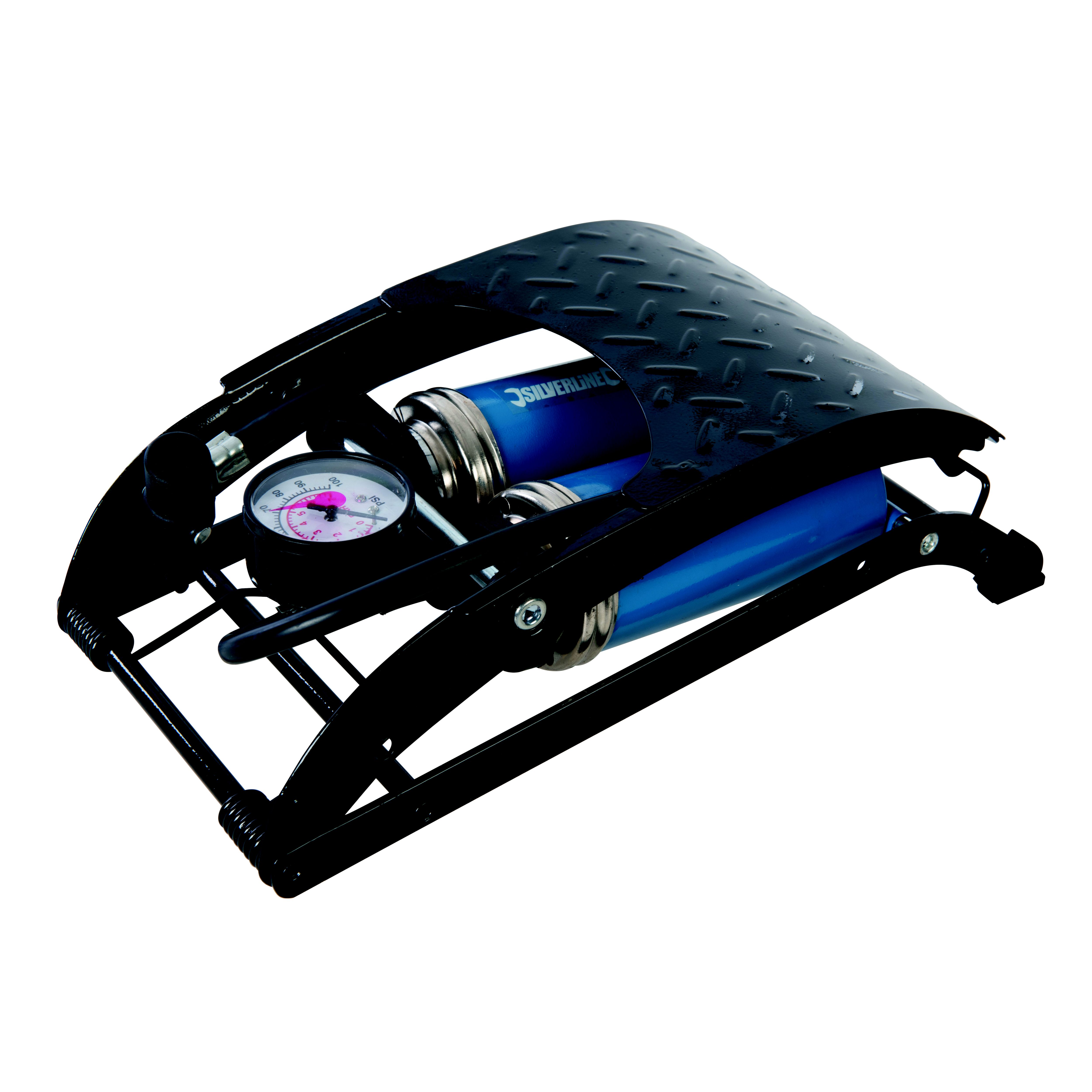Silverline Double barrel Foot pump