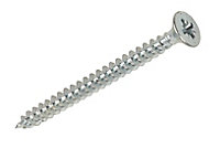 Silverscrew PZ Double-countersunk Zinc-plated Carbon steel Multipurpose screw (Dia)4mm (L)50mm, Pack of 200