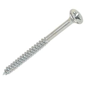 Silverscrew PZ Double-countersunk Zinc-plated Carbon steel Multipurpose screw (Dia)5mm (L)100mm, Pack of 100