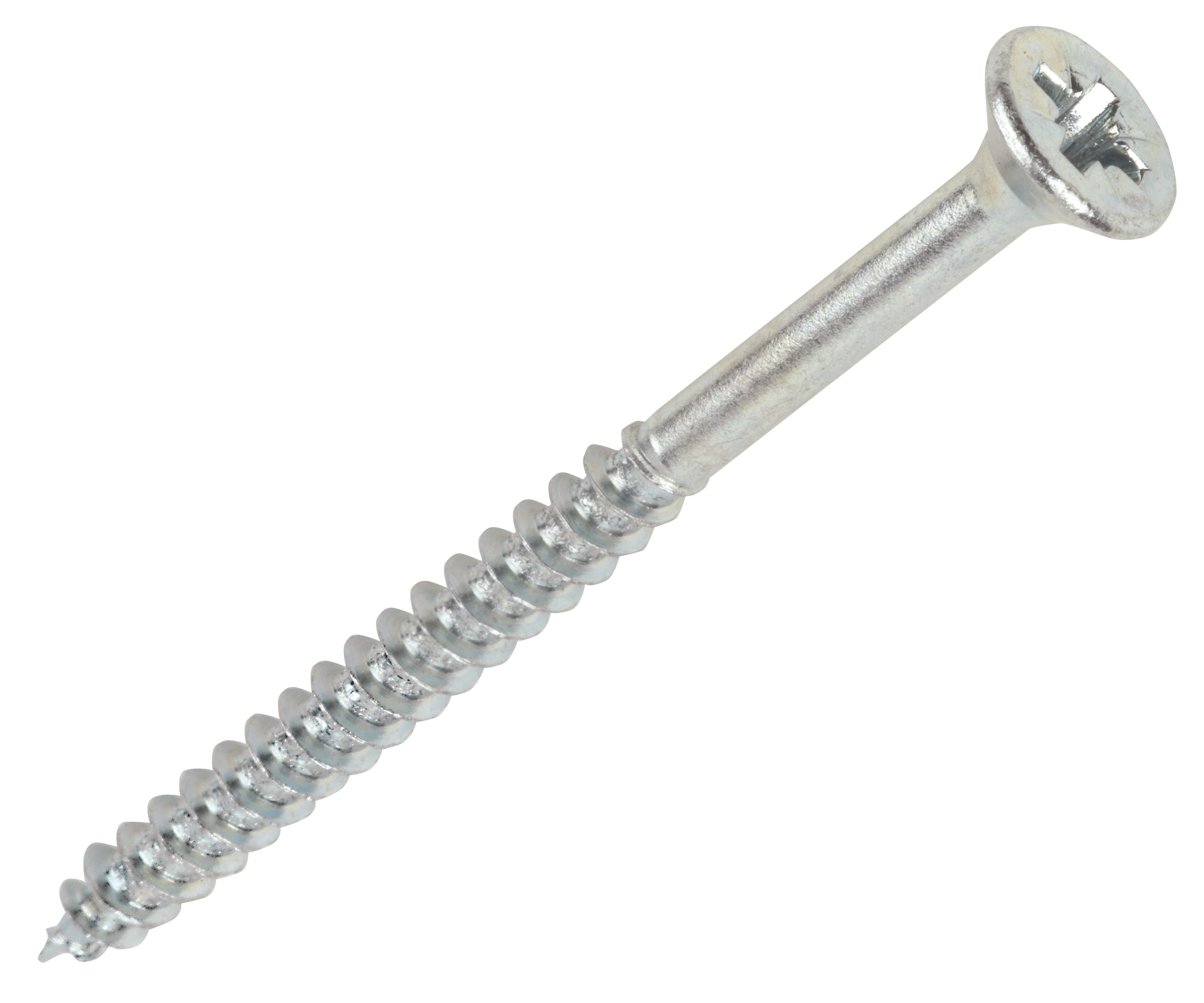 Silverscrew PZ Double-countersunk Zinc-plated Carbon steel Multipurpose screw (Dia)5mm (L)80mm, Pack of 100