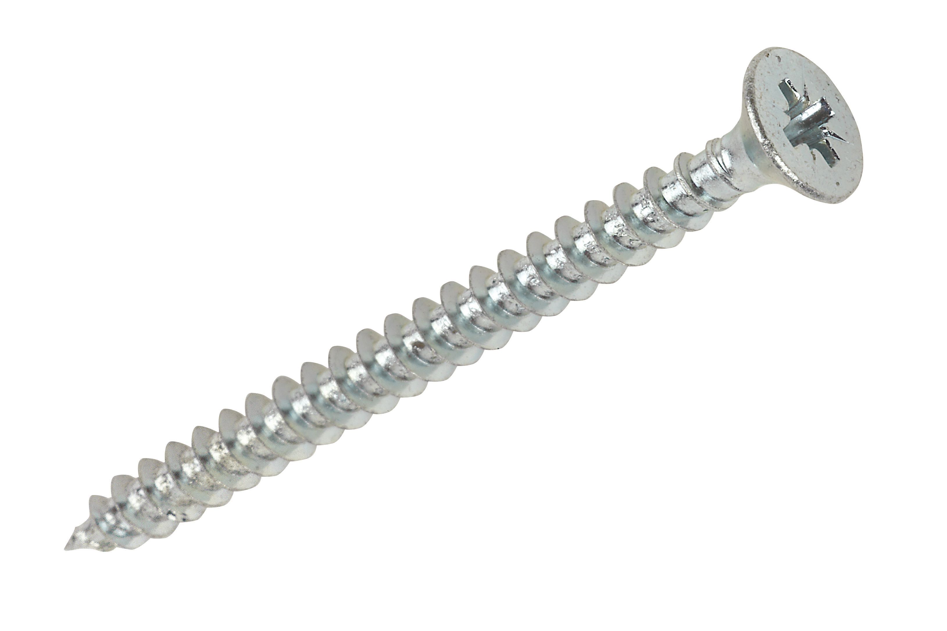 Silverscrew PZ Double-countersunk Zinc-plated Carbon steel Screw (Dia)4mm (L)30mm, Pack of 200