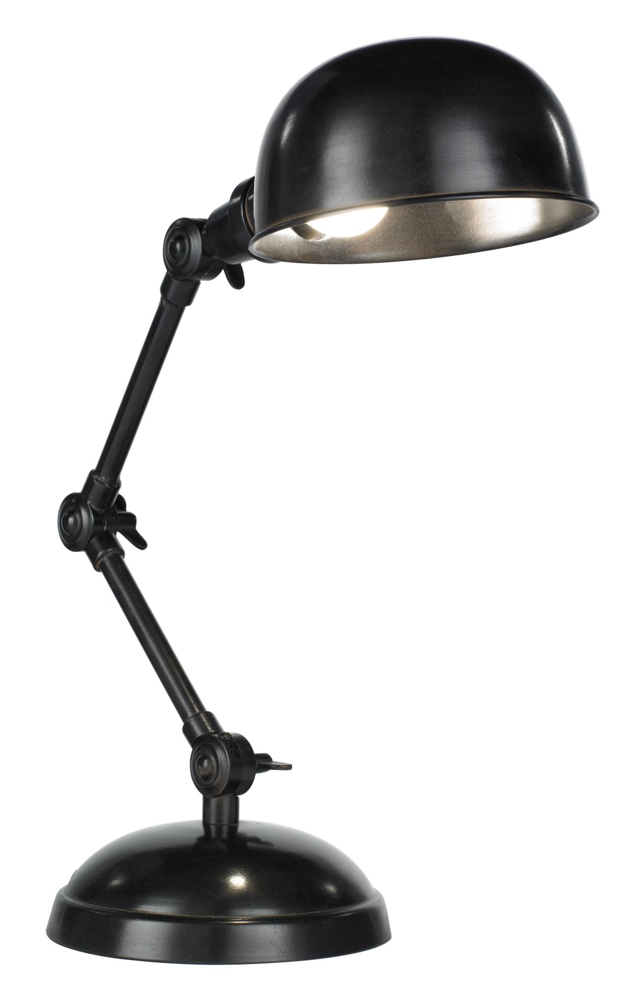 Simone Black Iron effect Desk lamp