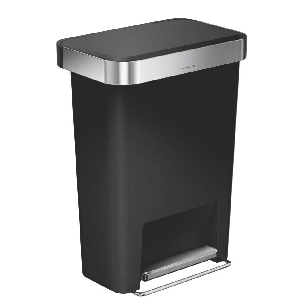 Simplehuman Black Plastic Rectangular Kitchen bin, 45L DIY at B&Q