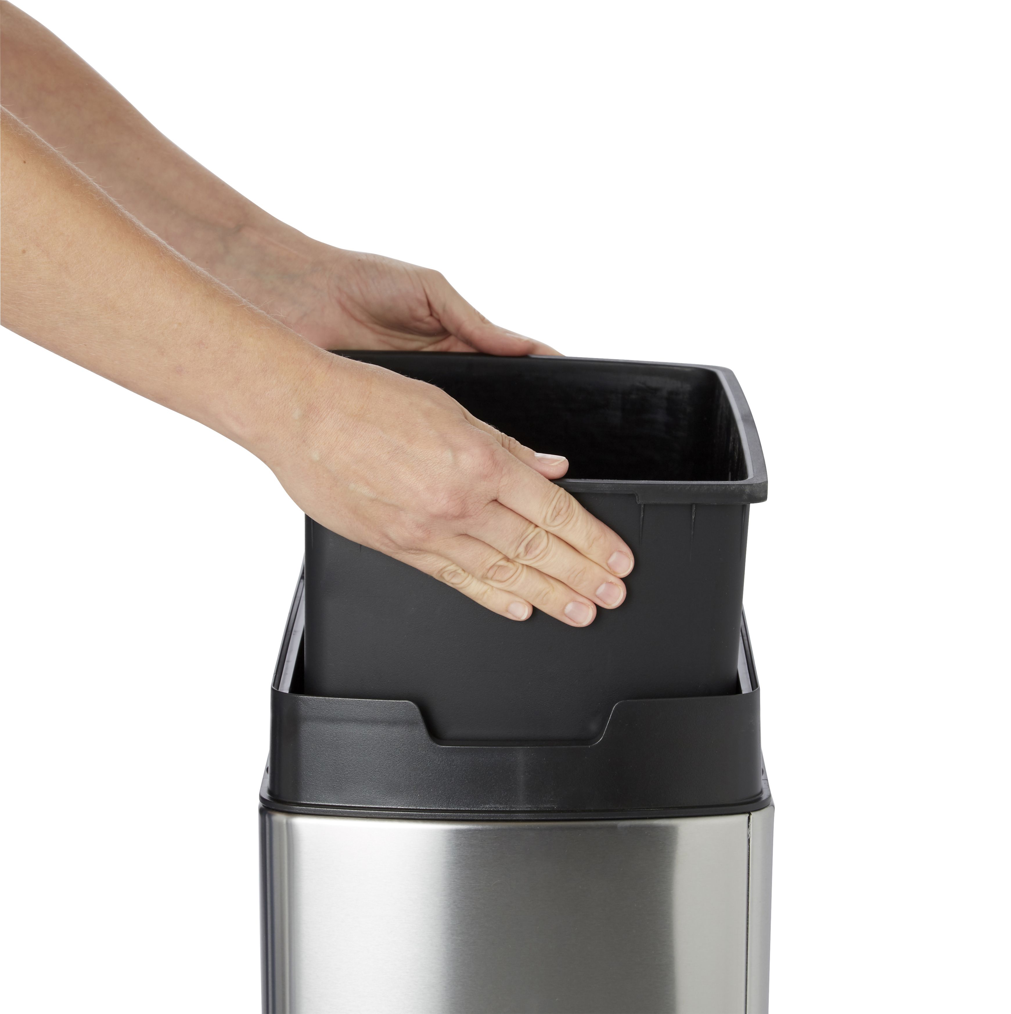 Simplehuman Gris, noir Metal Touch Bin - 40L