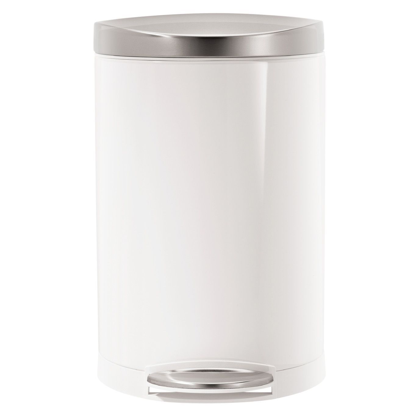 Simplehuman Pedal White Steel Semiround Kitchen bin, 10L DIY at B&Q