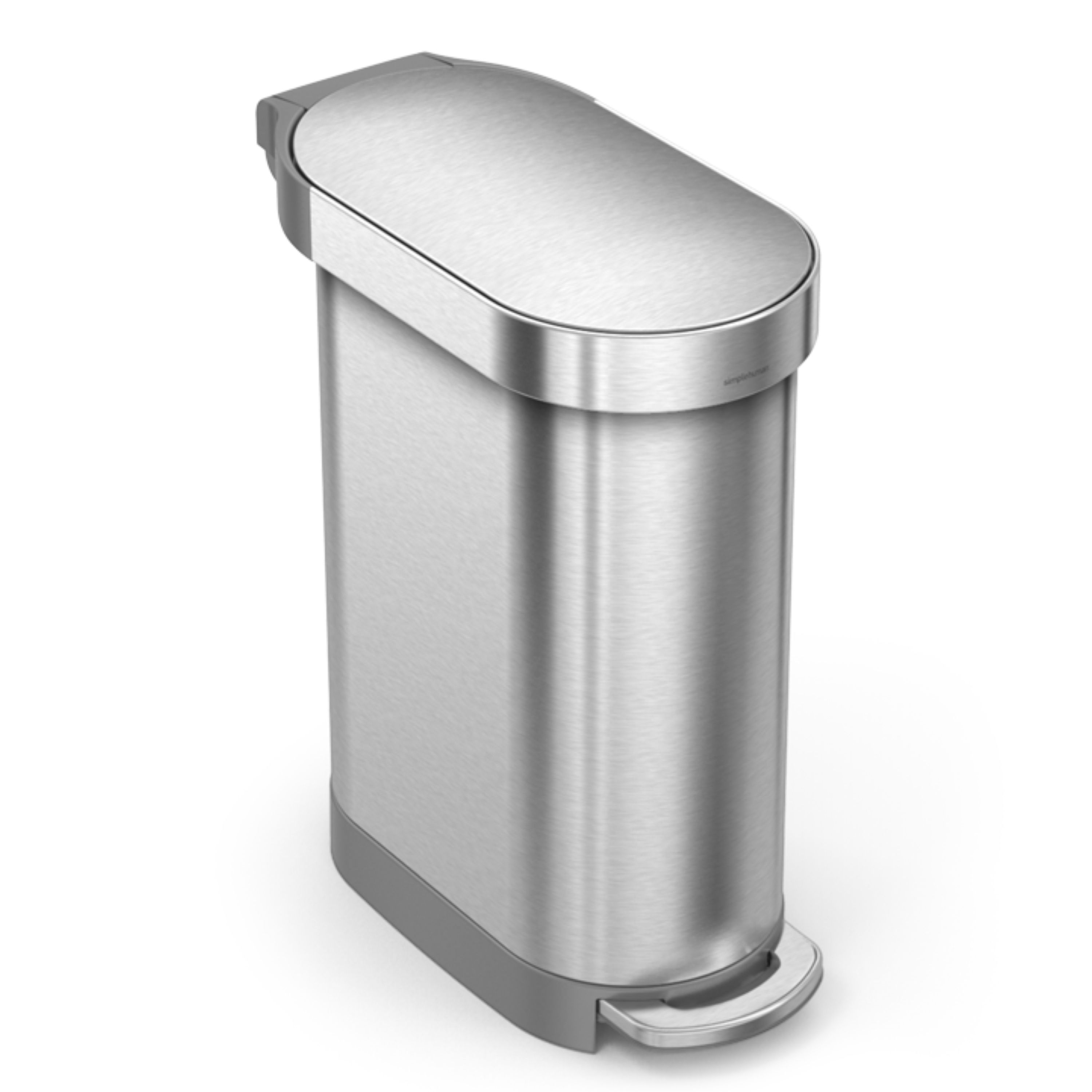 Simplehuman Slim Stainless Steel Rectangular Kitchen Bin 45L DIY At B Q   Simplehuman Slim Stainless Steel Rectangular Kitchen Bin 45l~0838810020051 03c Bq