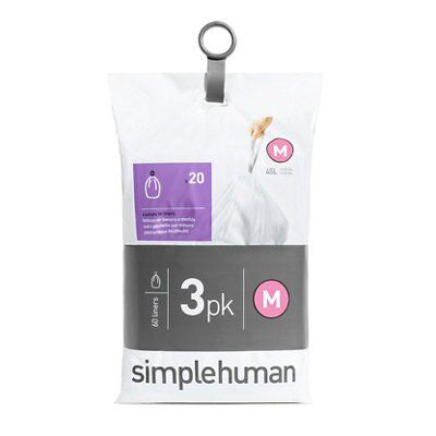 Simplehuman White Bin liner, Pack of 60