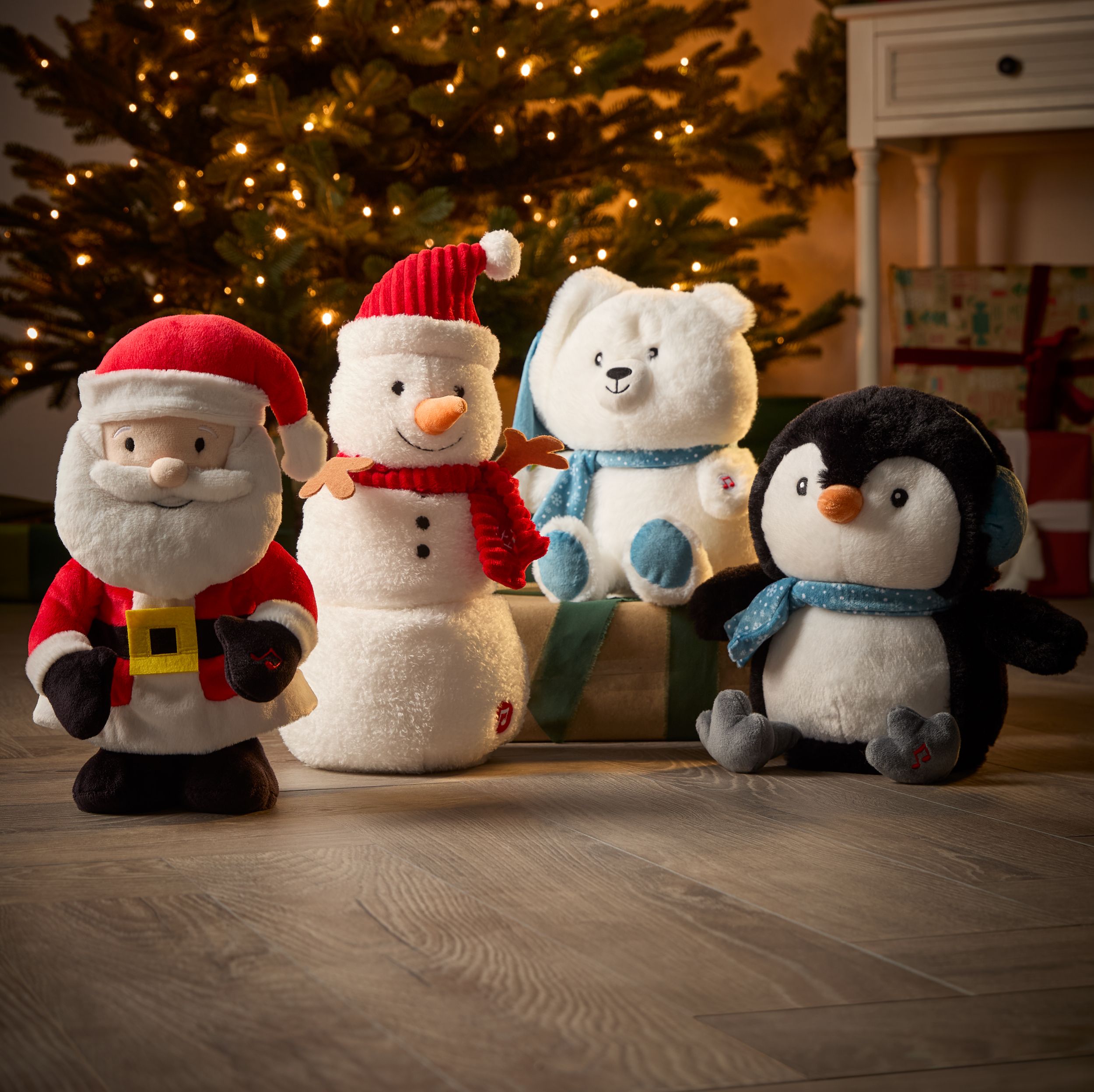 Singing & shuffling Red & White Santa