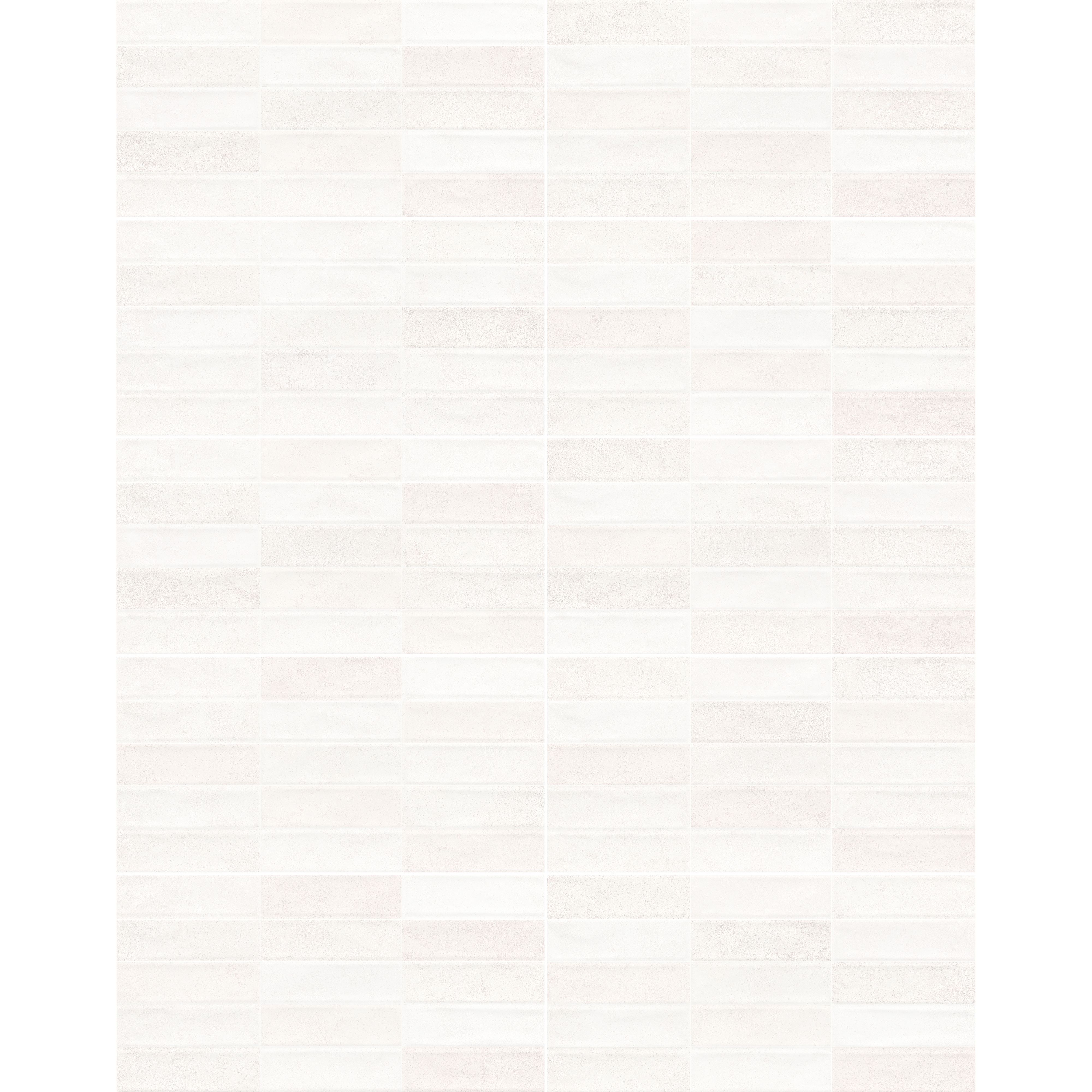 Sirene Off white Gloss Textured Ceramic Indoor Wall tile, Pack of 8, (L)605mm (W)305mm