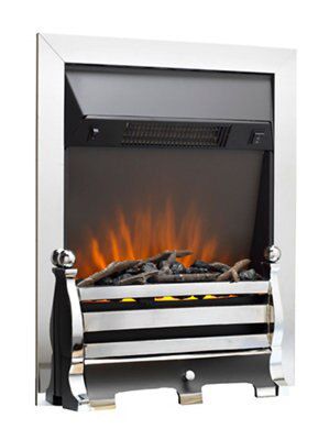 Sirocco Fairfield Traditional 2kW Black Chrome effect Electric Fire