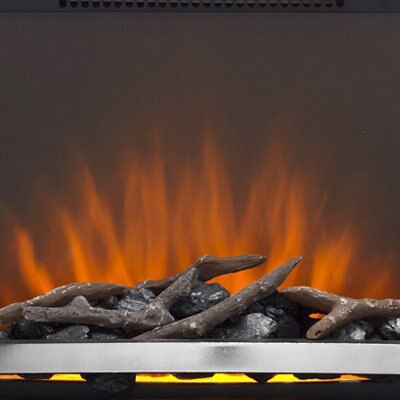 Sirocco Fairfield Traditional 2kW Black Chrome effect Electric Fire