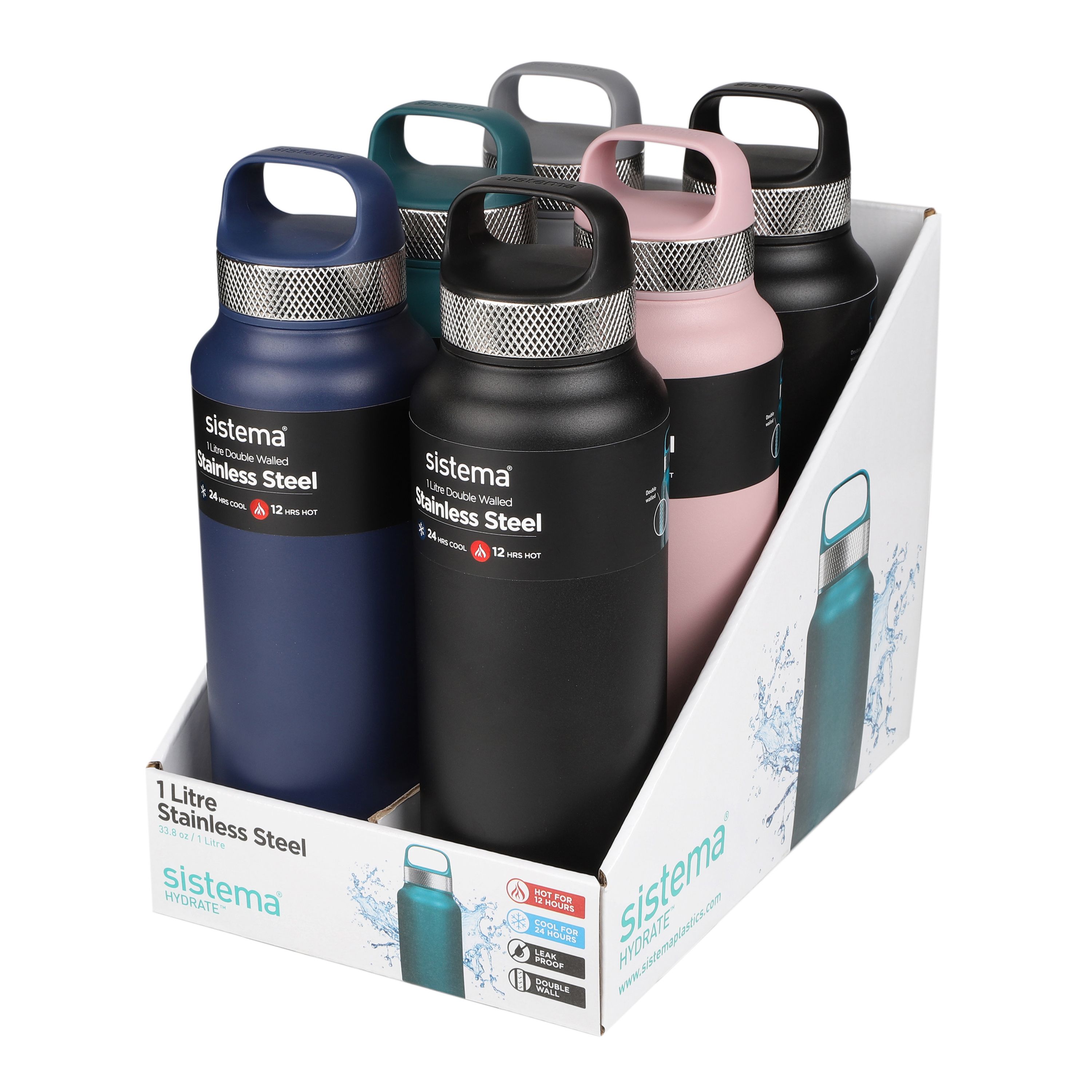 Sistema Stainless steel Multicolour 1000ml Flask