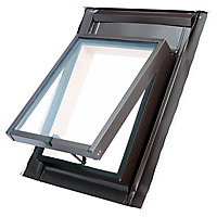 Site Anthracite Aluminium alloy Top hung Skylight, (H)550mm (W)450mm