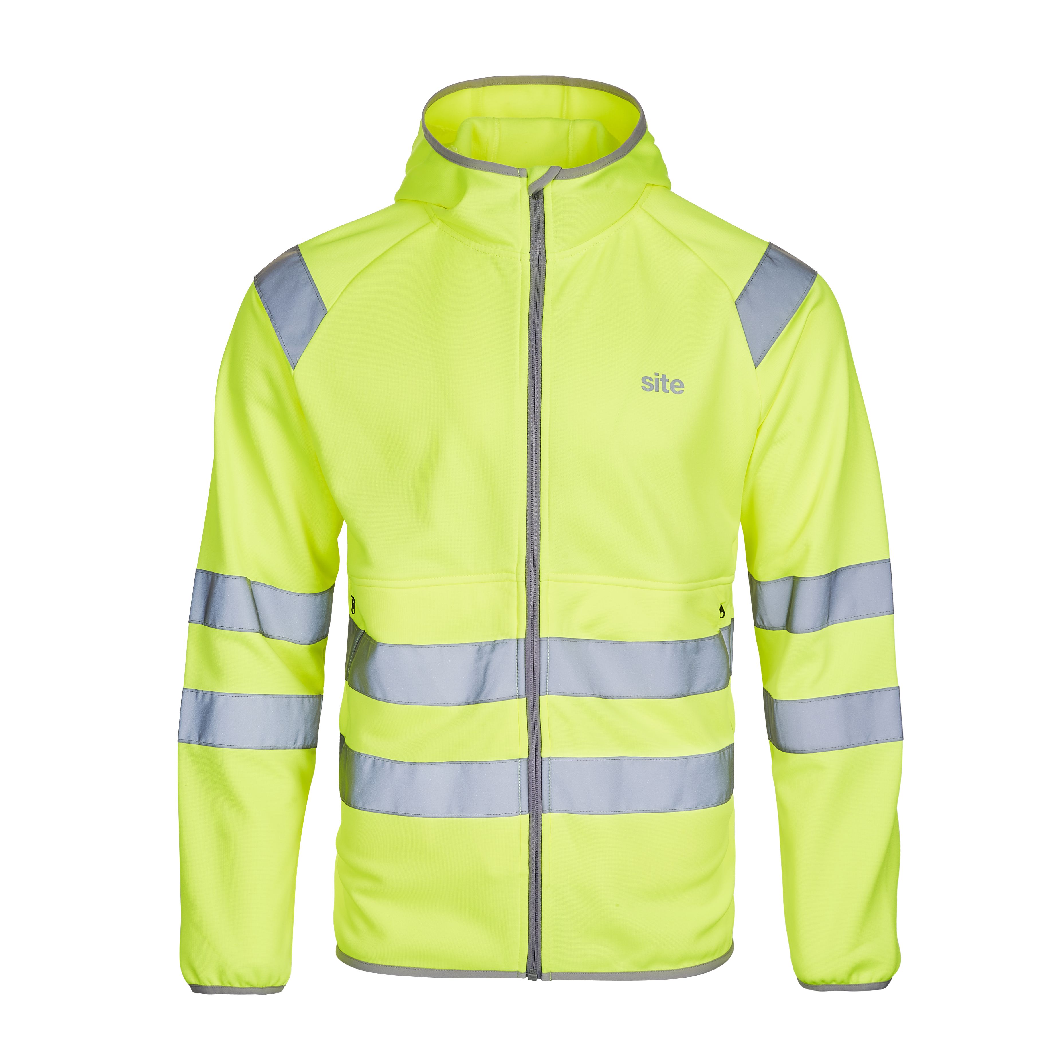 Site Bamburgh Yellow 44" Zip fly Hi-vis hoodie, M