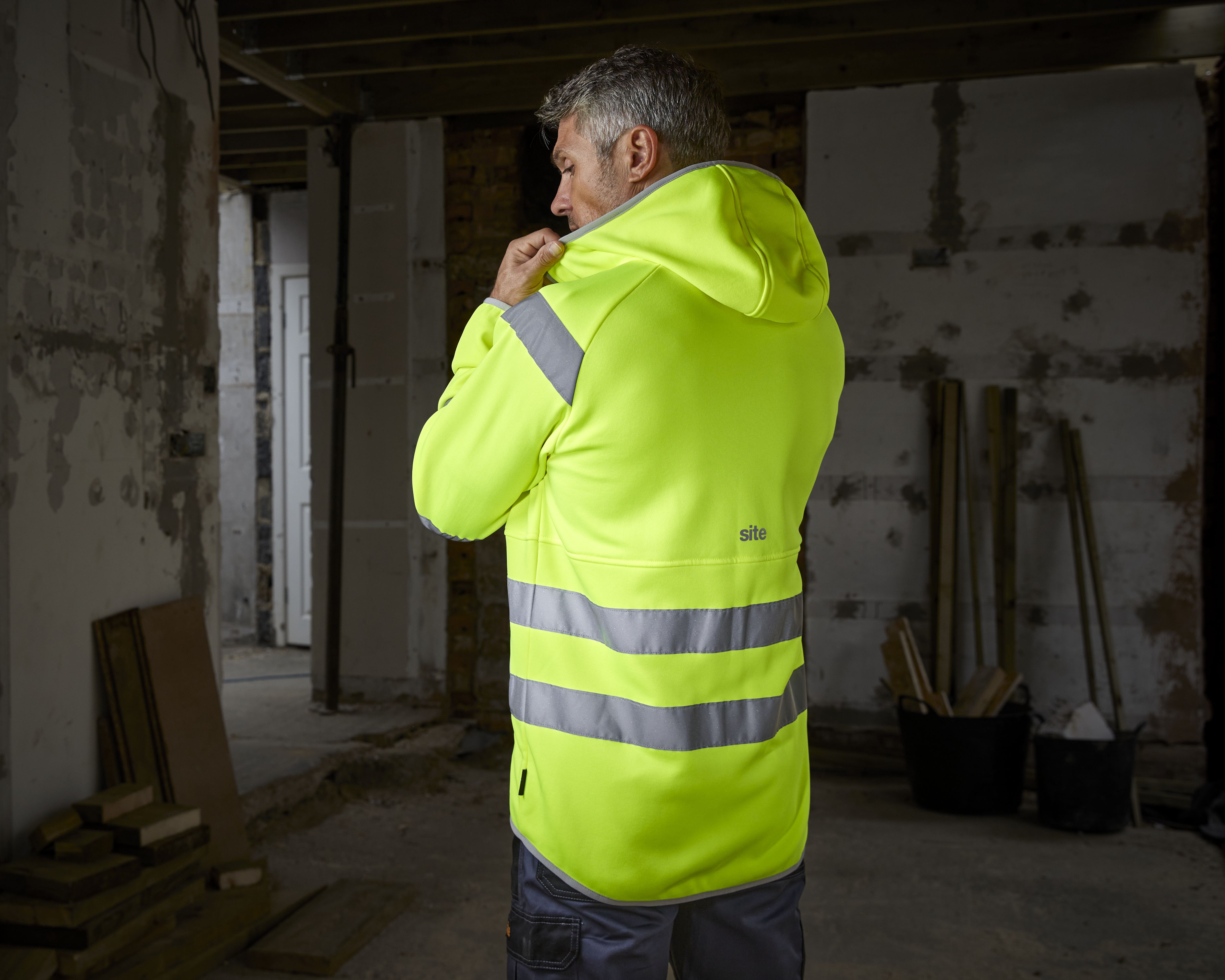 Yellow reflective hoodie hotsell