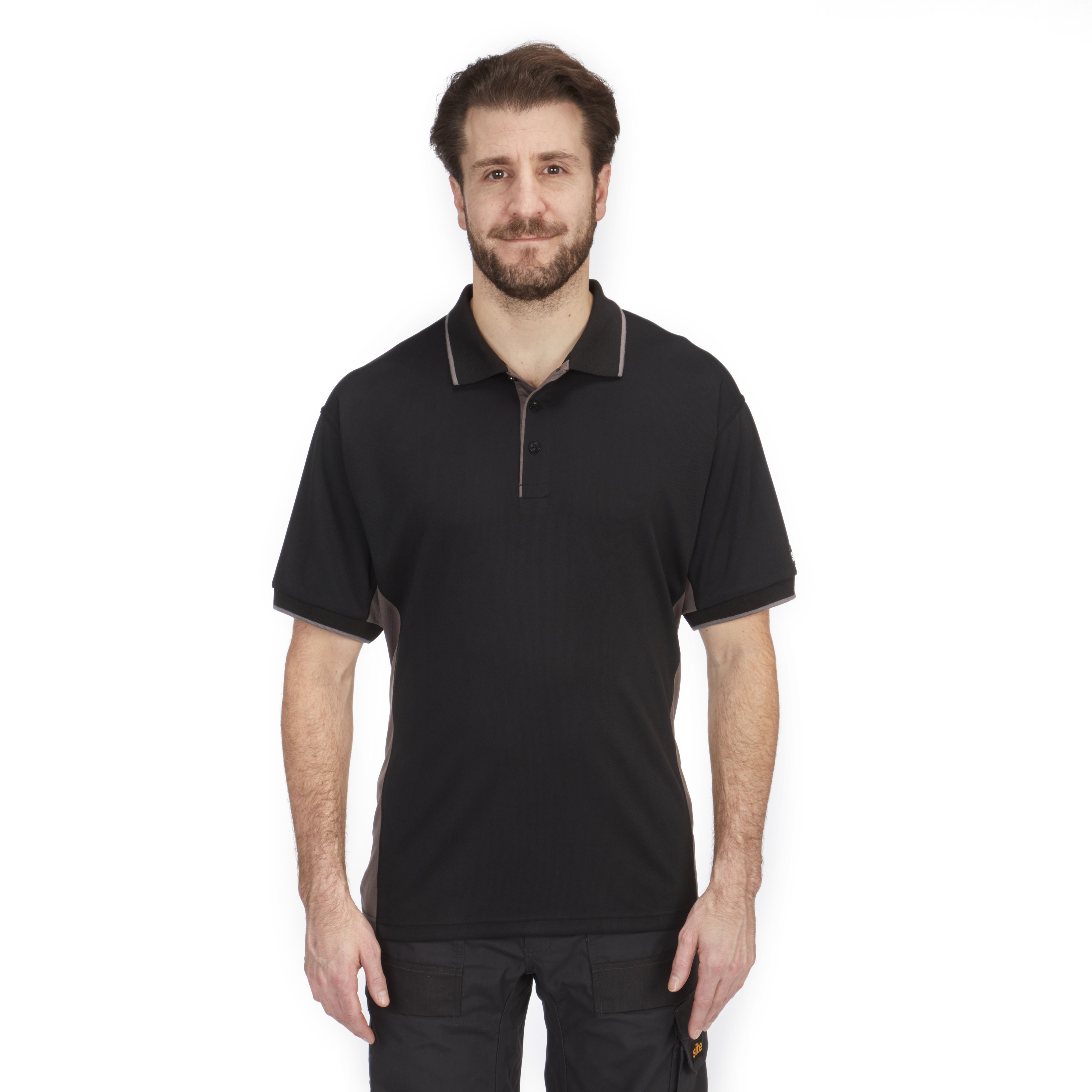 Site Barchan Black & grey Men's Polo shirt Medium