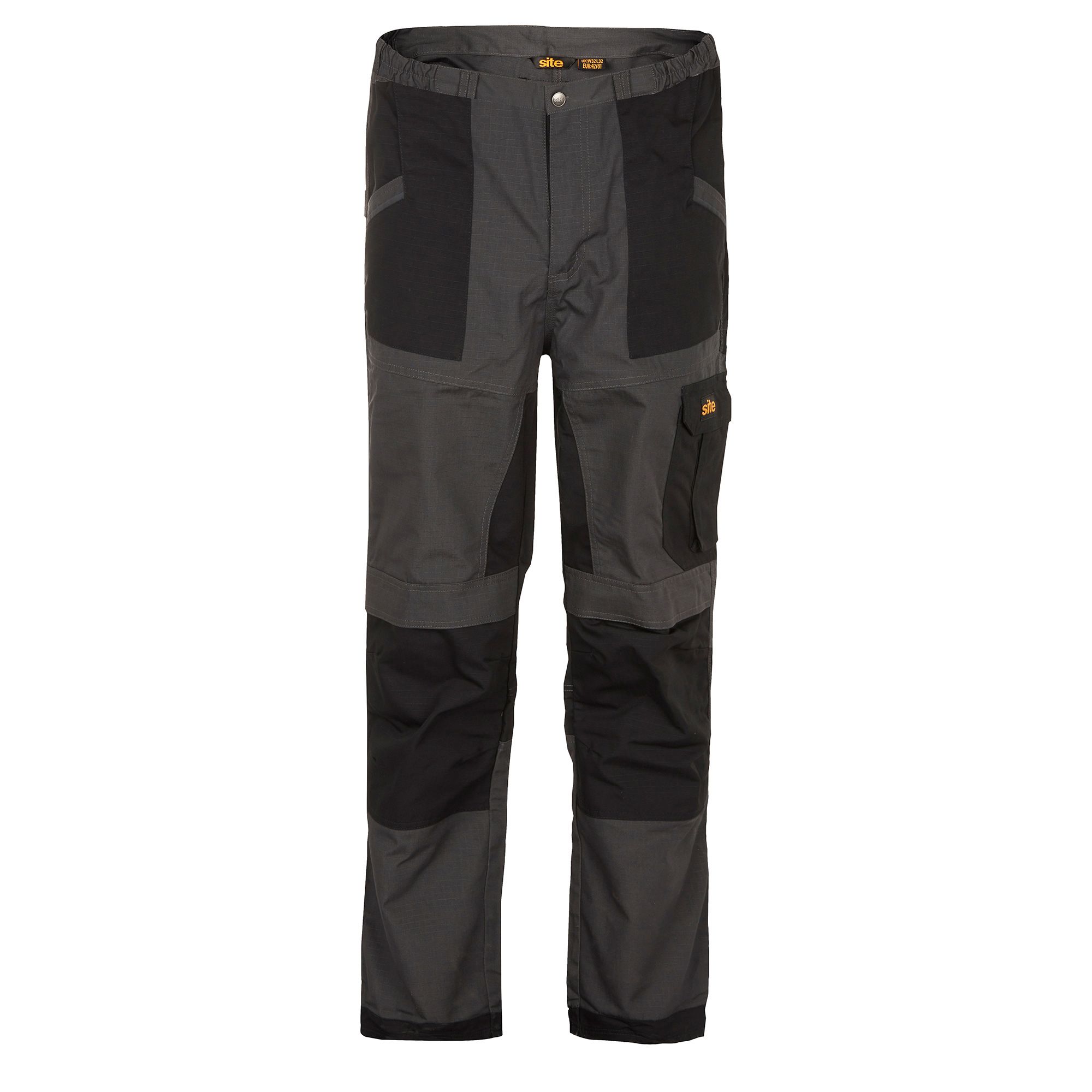 Site Black & grey Men's Multi-pocket trousers, W32" L32"