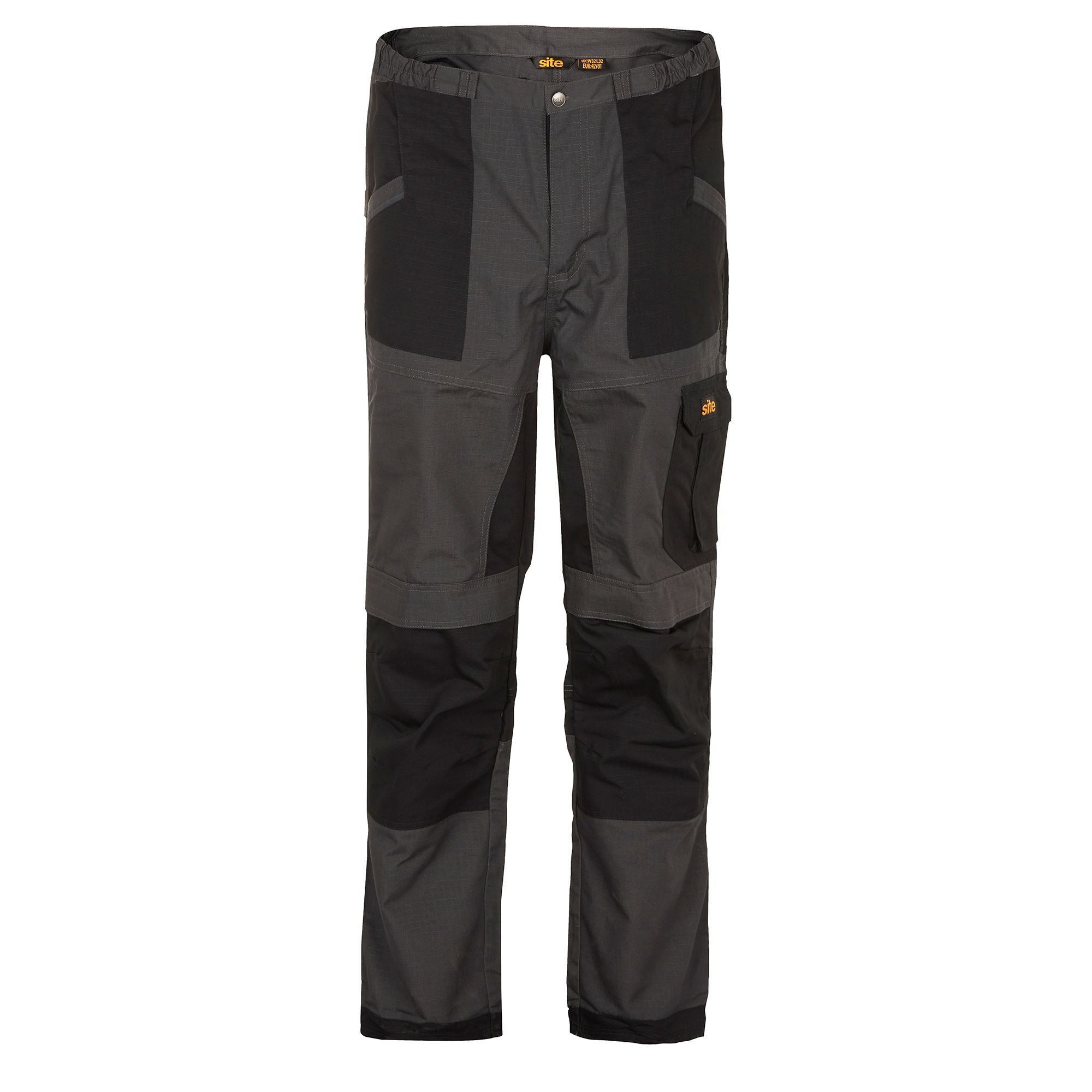 Site Black & grey Men's Multi-pocket trousers, W38" L32"