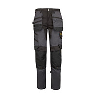 Site Bolden Grey & black Men's Holster pocket trousers, W32" L32"