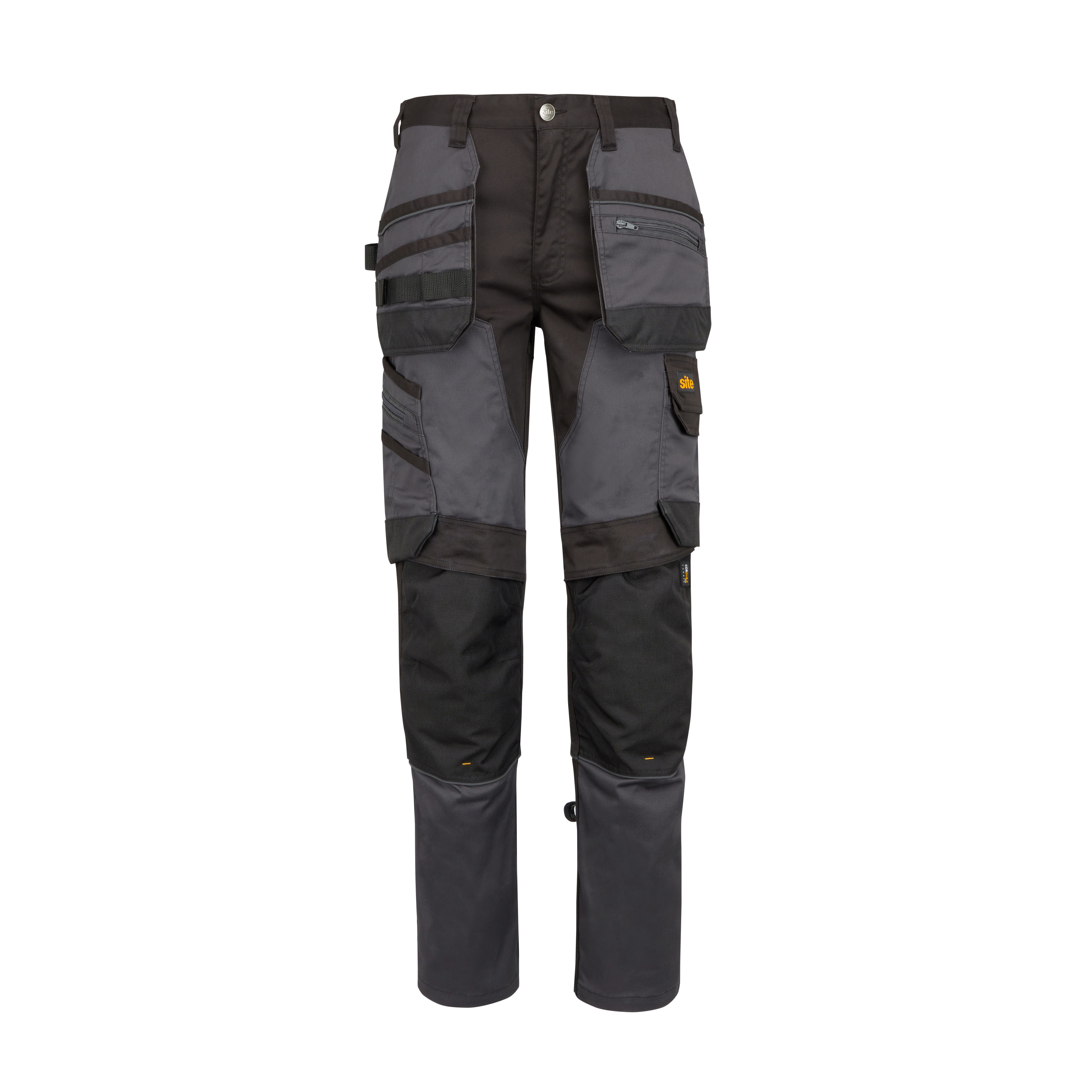 Site Bolden Grey & black Men's Holster pocket trousers, W36