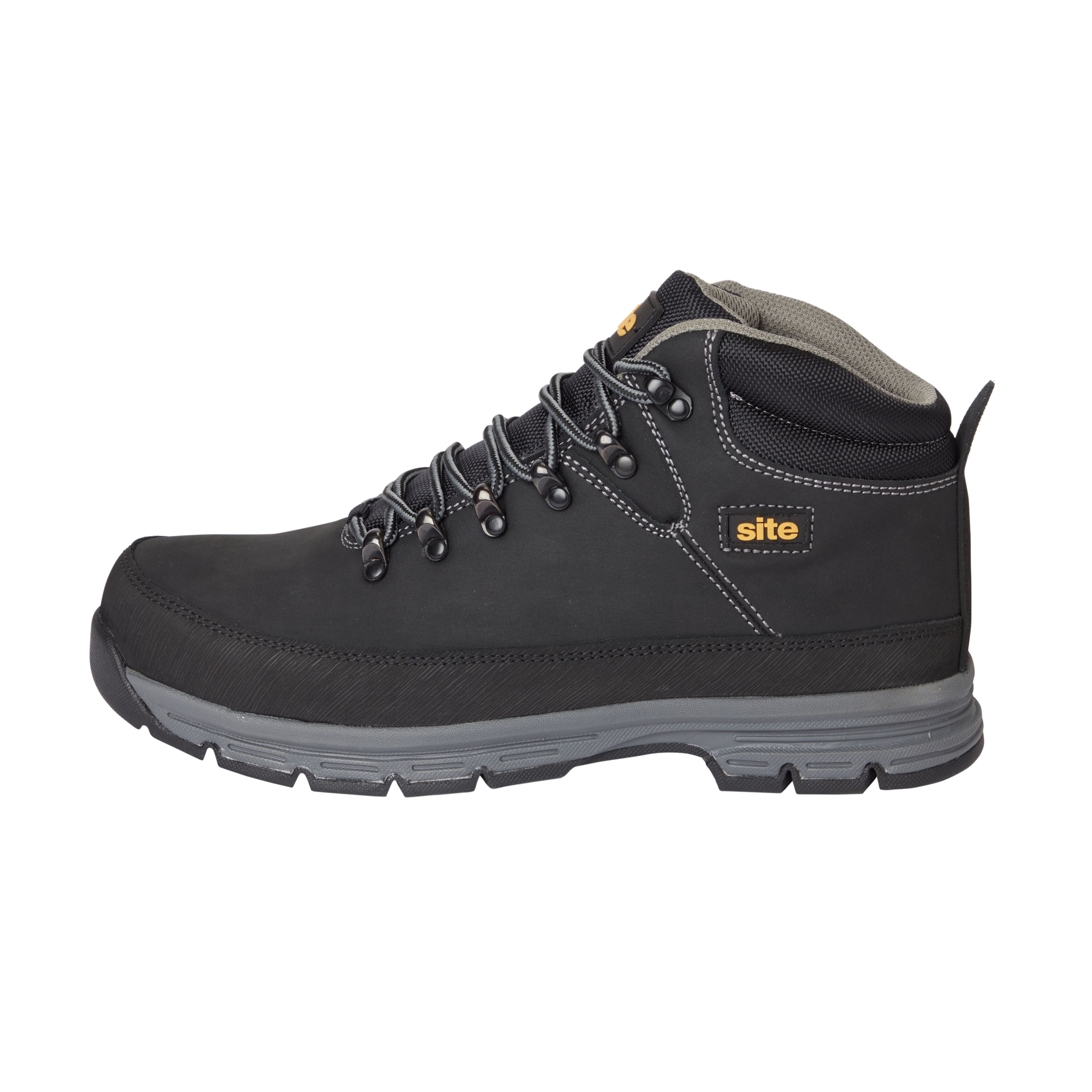 Site Bronzite Unisex Black charcoal grey Safety boots Size 12 DIY at B Q