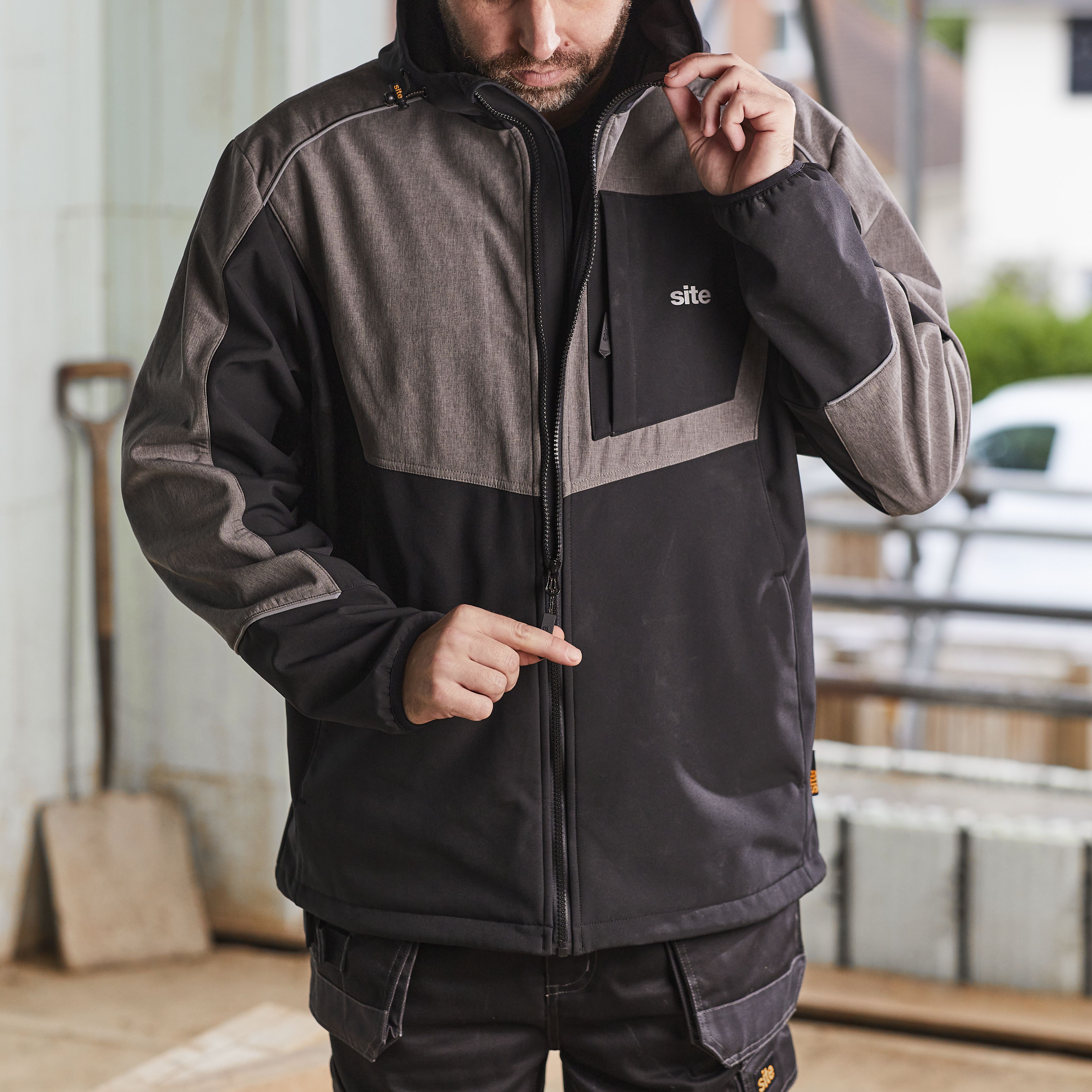 Site Cladwel Black grey Men s Softshell jacket X Large