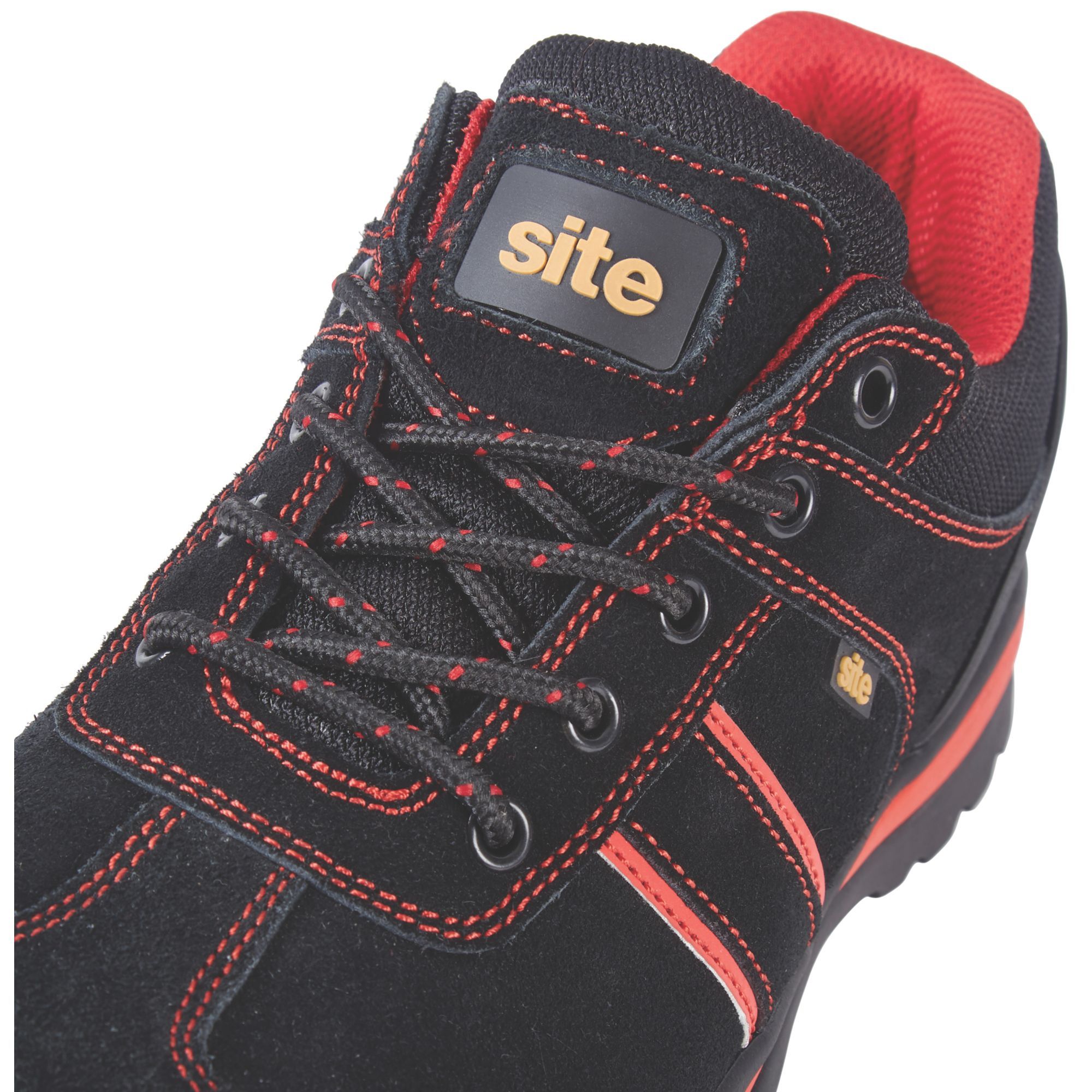 Site Coltan Black & Red Safety trainers, Size 10