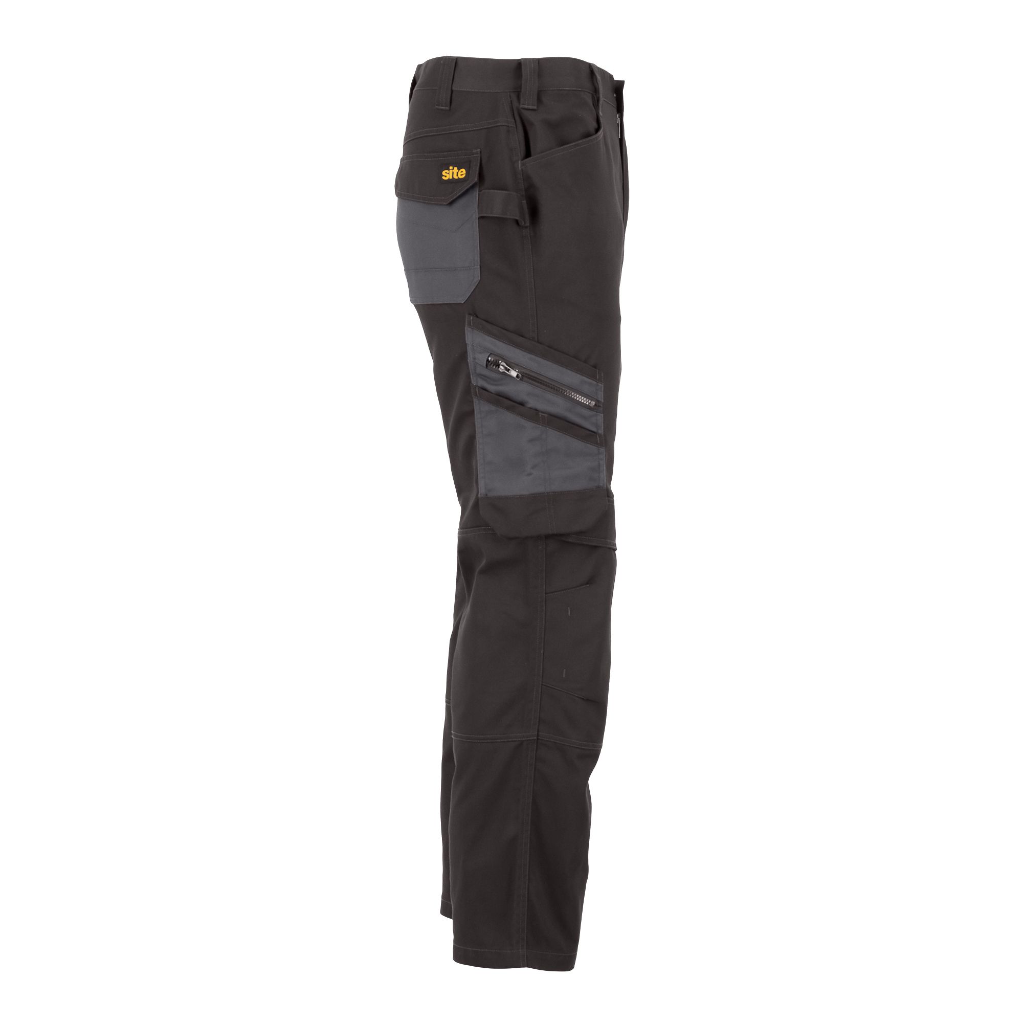 Site Coppell Black & grey Men's Multi-pocket trousers, W32" L32"