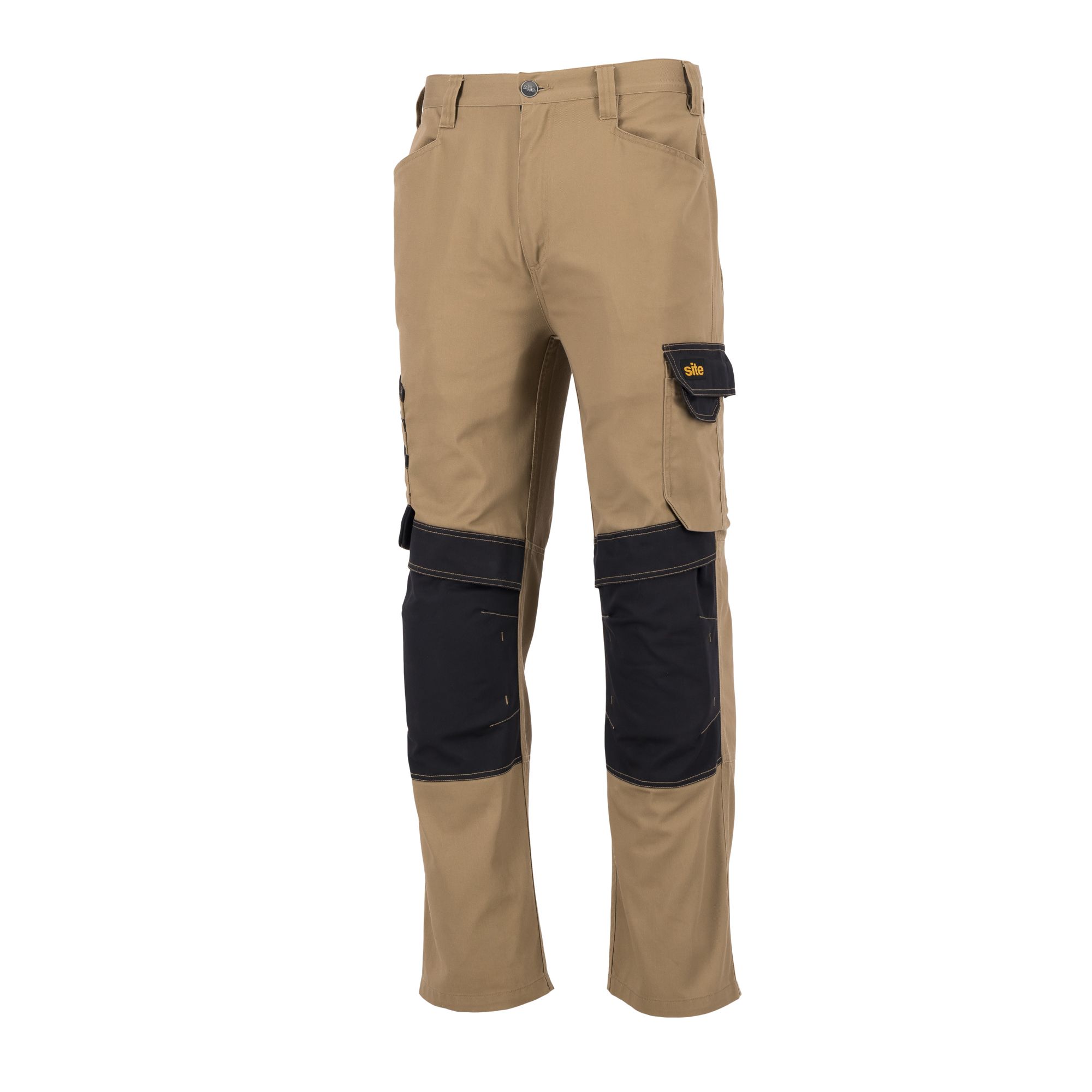 Site Coppell Tan/Black Men's Holster pocket trousers, W34" L32"