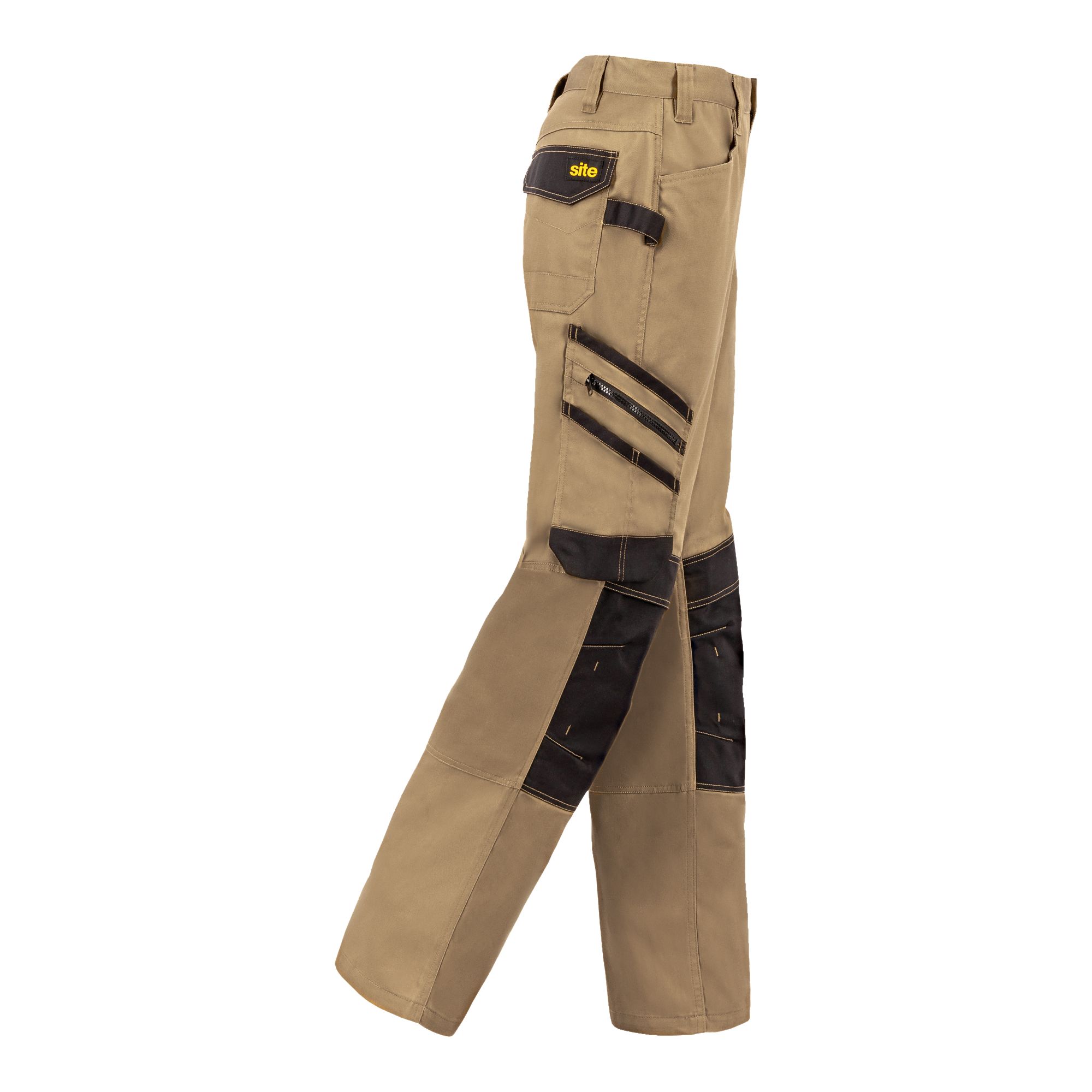 Site Coppell Tan/Black Men's Holster pocket trousers, W34" L32"