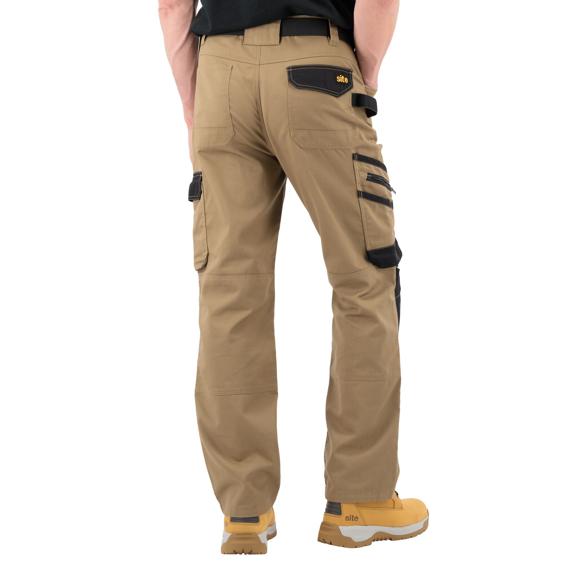 Site Coppell Tan/Black Men's Holster pocket trousers, W34" L32"