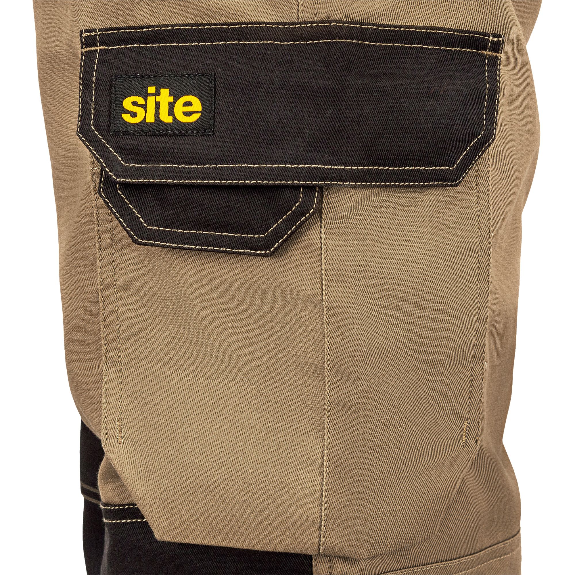 Site Coppell Tan/Black Men's Holster pocket trousers, W34" L32"