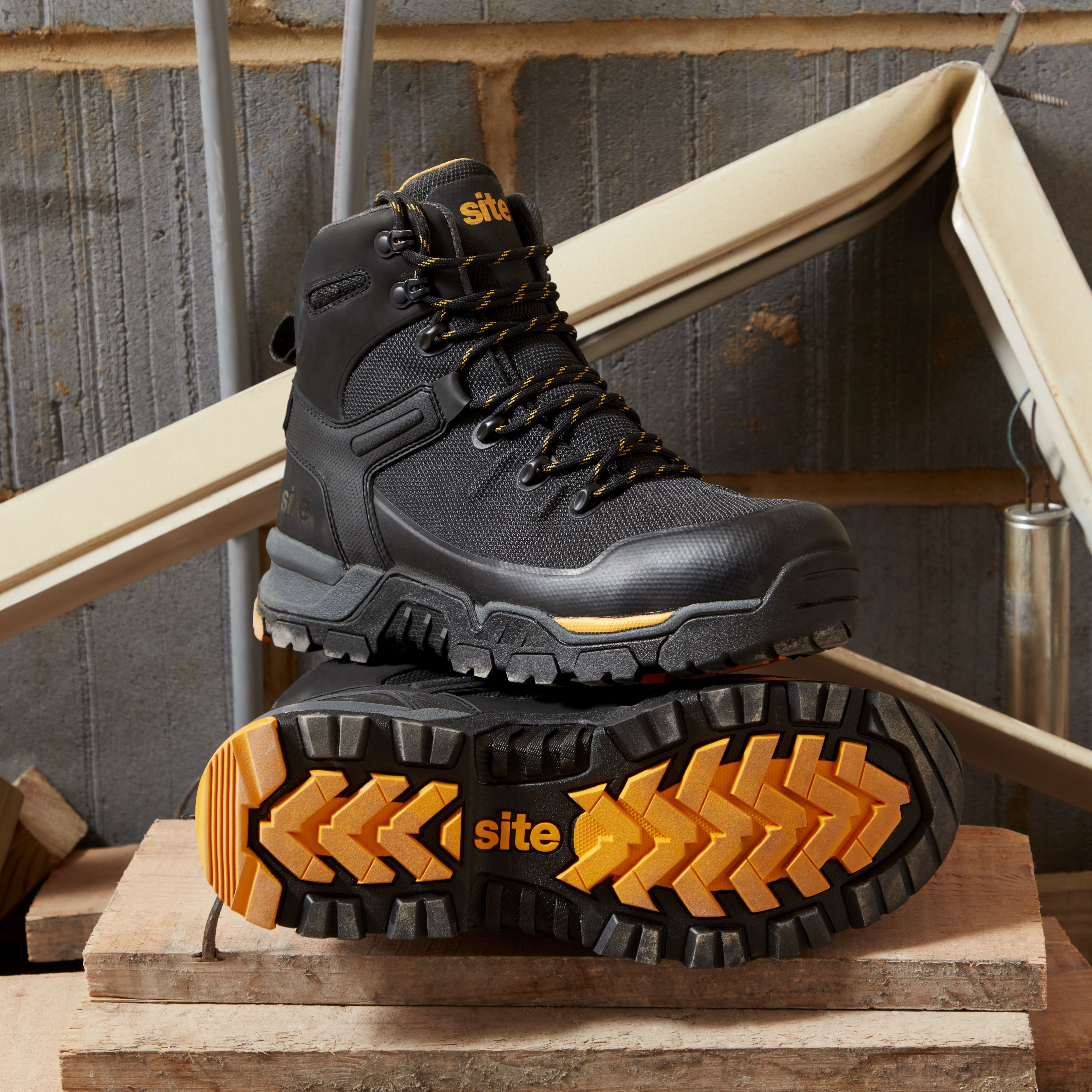 Site Densham Men's Black Safety boots, Size 10