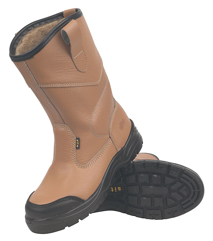 Site Gravel Tan Rigger boots, Size 9 | DIY at B&Q