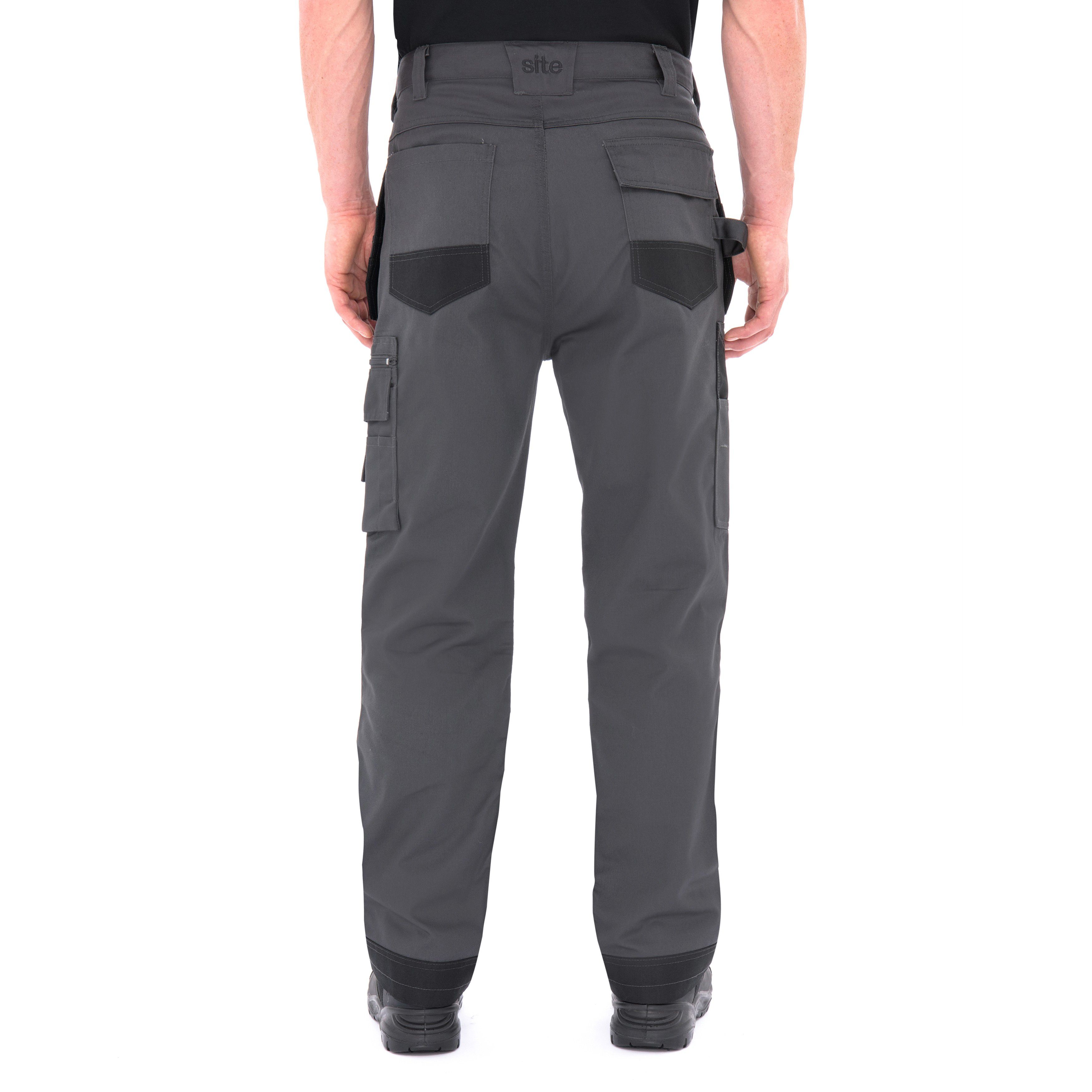 Site Jackal Black & grey Men's Trousers, W32