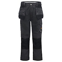 Site Jackal Black & grey Men's Trousers, W34" L32"