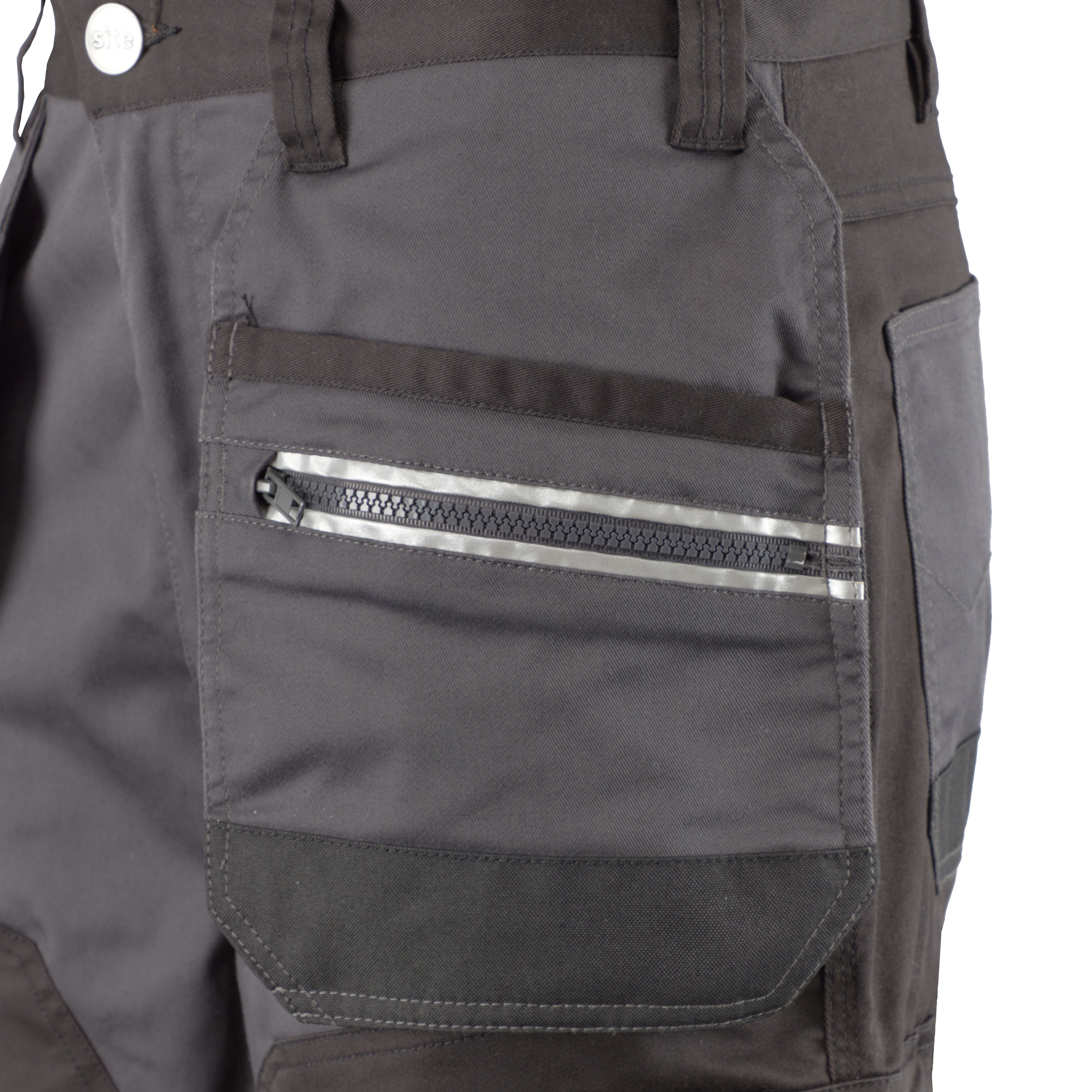 Site Kirksey Grey & black Men's Holster pocket trousers, W34" L32"