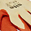 Site Latex & polycotton blend Orange Gloves, Large