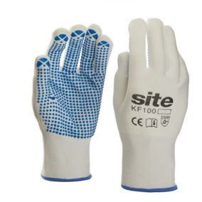 Site Nylon & polyester White General handling gloves, Large
