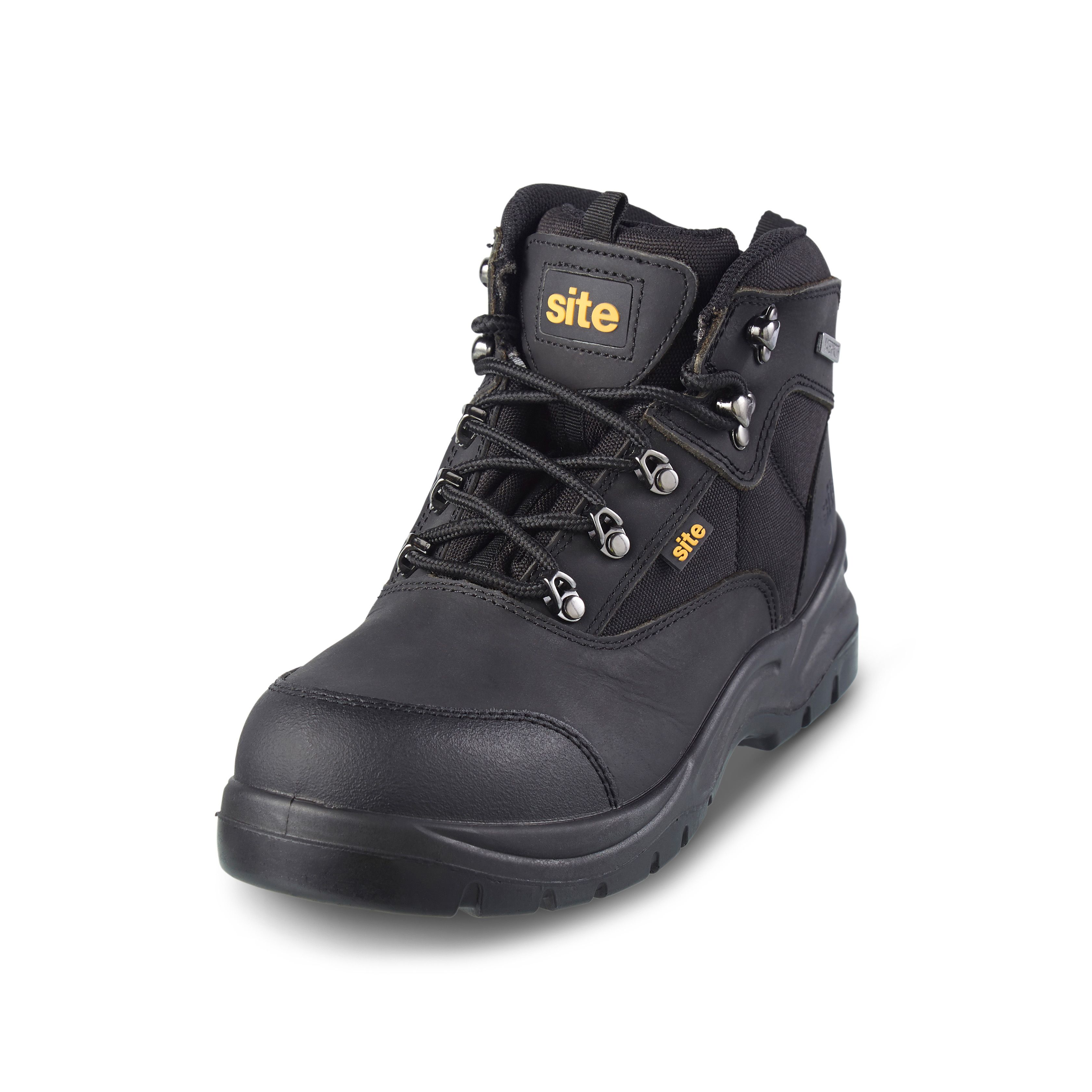 Site Onyx Men s Black Safety boots Size 10 DIY at B Q