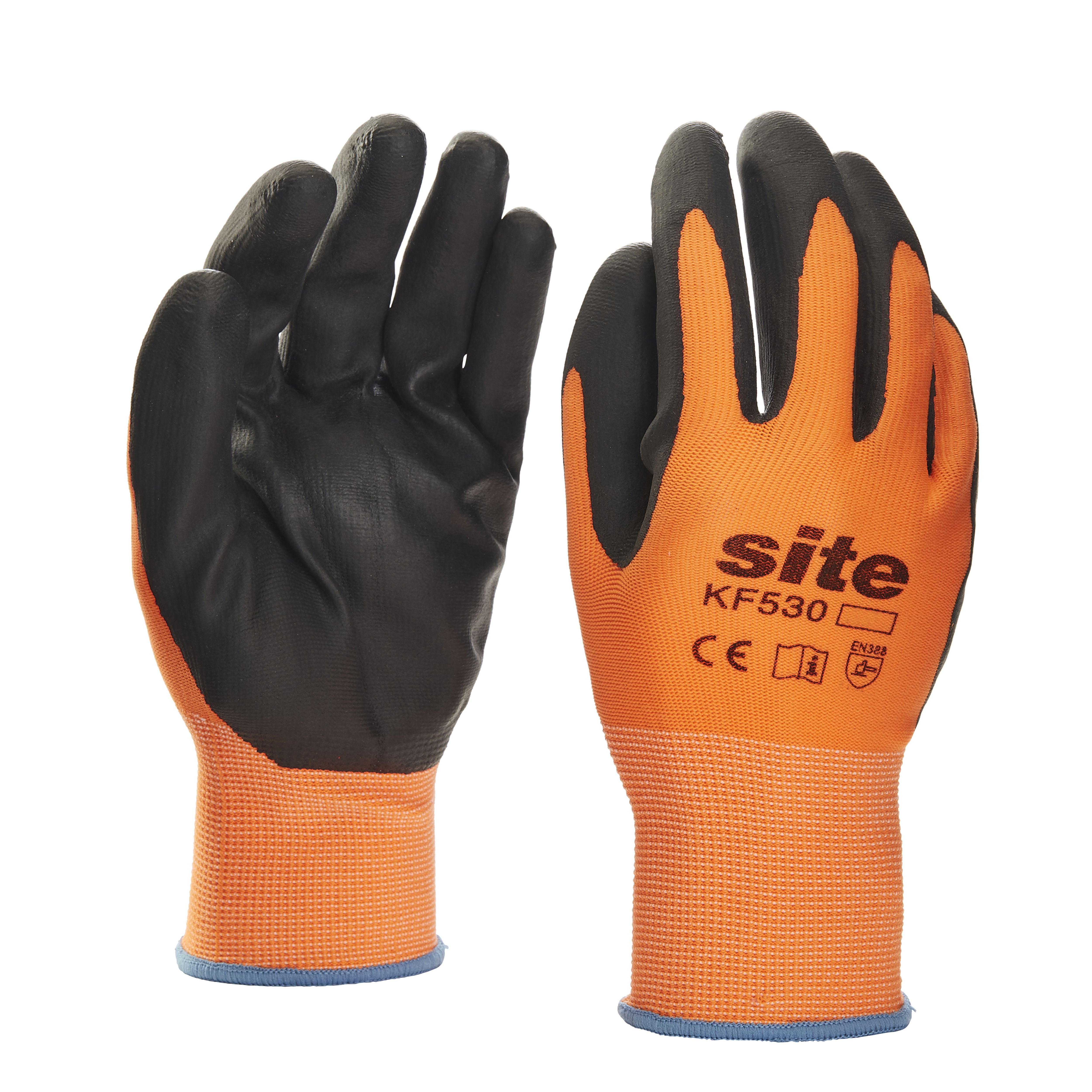 Site Polyester (PES) Orange Specialist handling gloves, Large