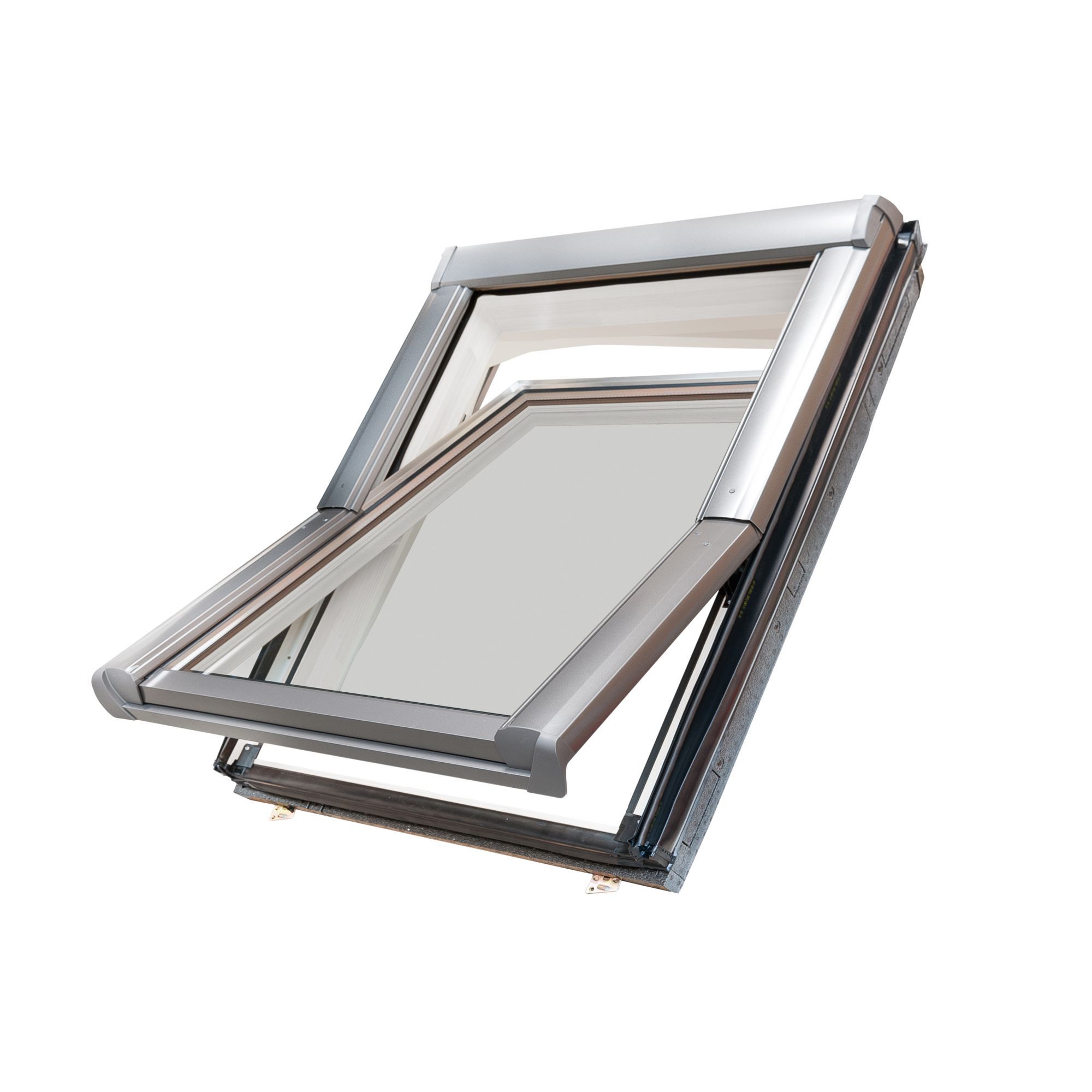 Site Premium Anthracite Aluminium alloy Centre pivot Roof window, (H)1180mm (W)780mm