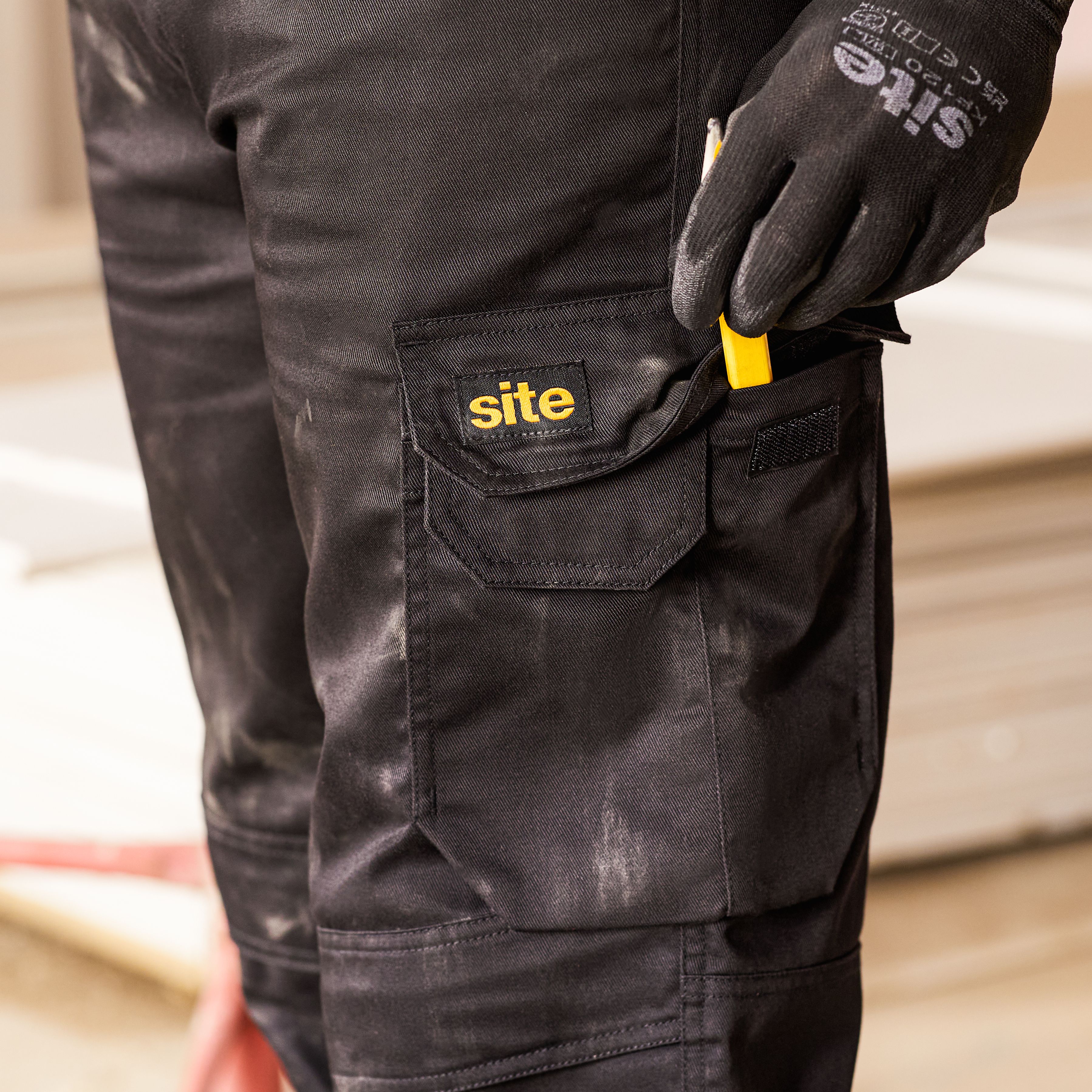Site Sember Black Men's Multi-pocket trousers, W36