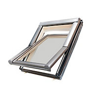 Site Standard Anthracite Aluminium alloy Centre pivot Roof window, (H)1180mm (W)1140mm