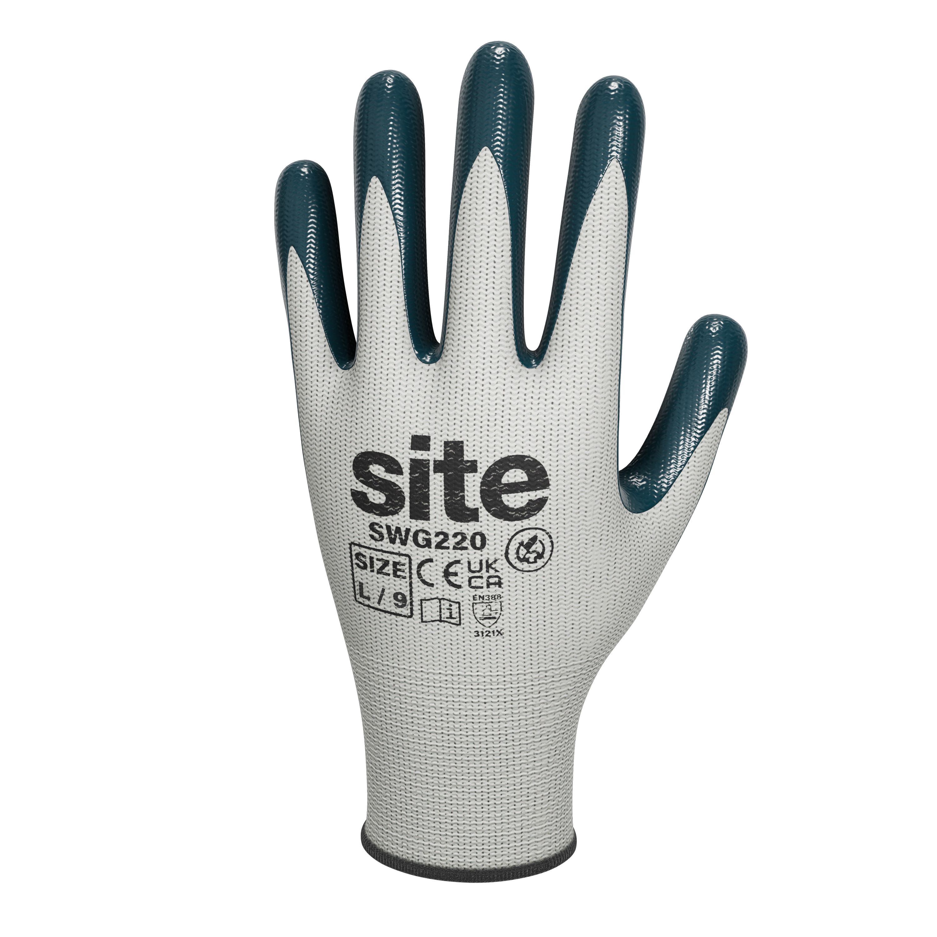 Site Synthetic White & blue Gloves, X Large